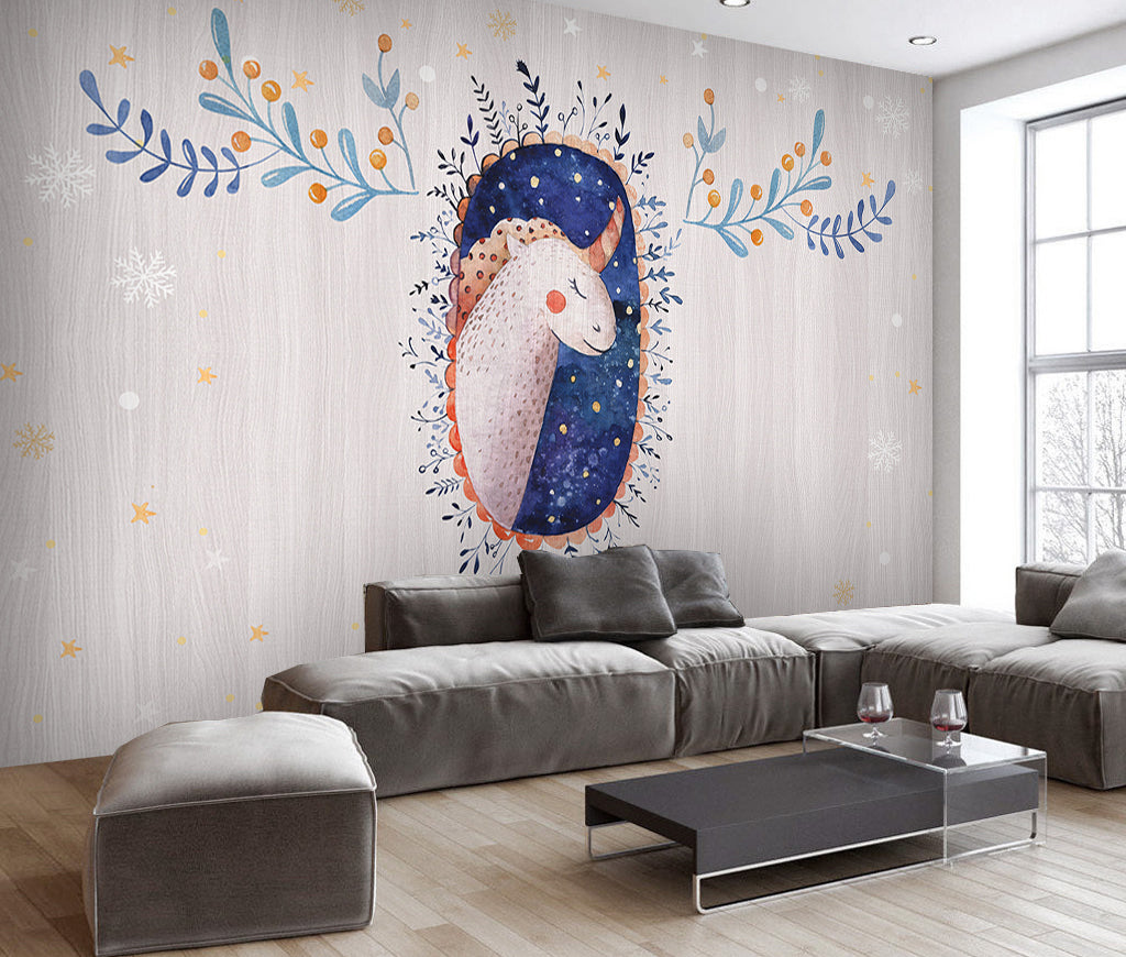 3D Cartoon Unicorn WG206 Wall Murals