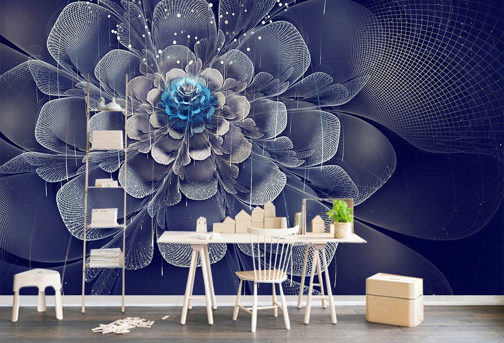 3D Black Flowers 576 Wall Murals Wallpaper AJ Wallpaper 2 
