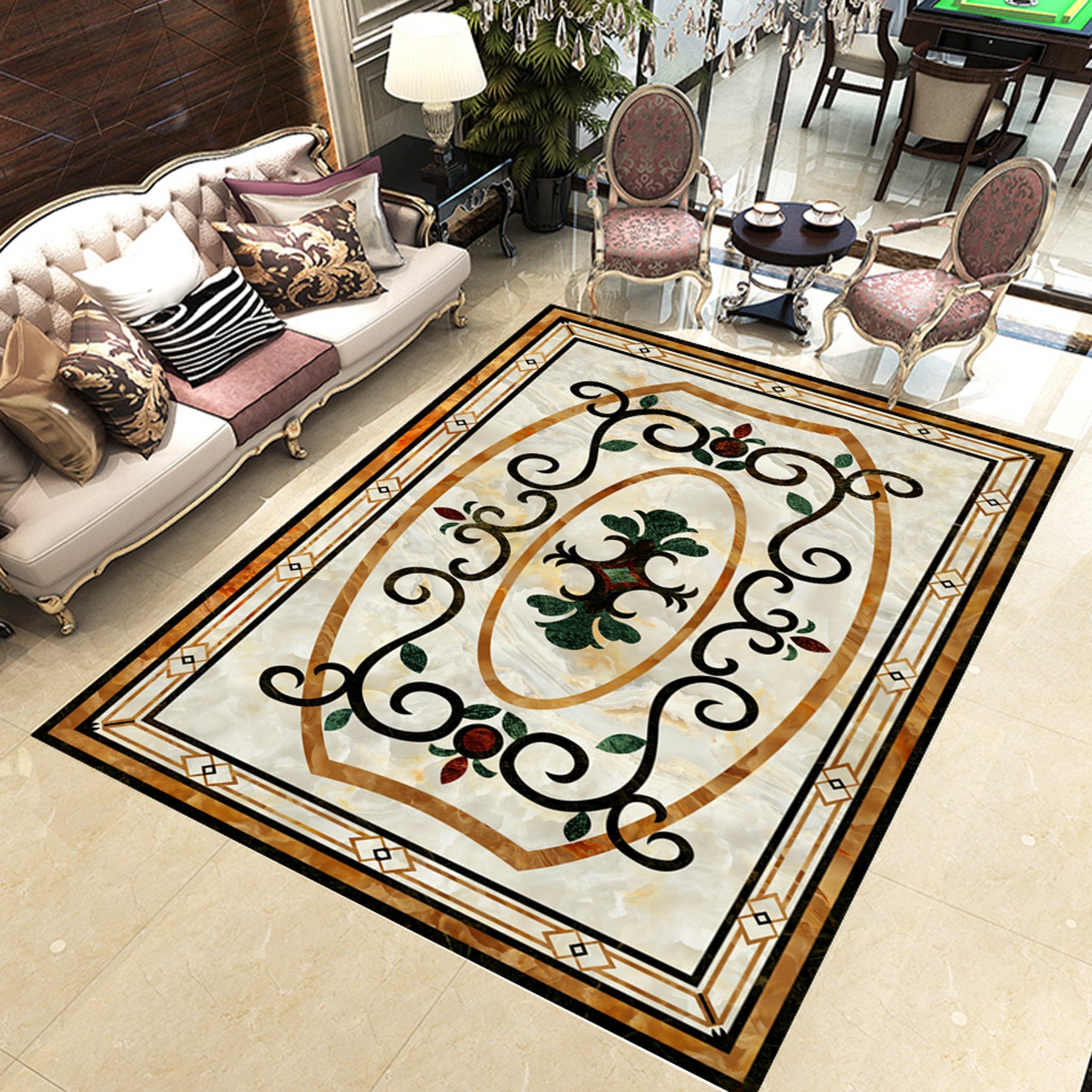 3D Black Flowers WG445 Floor Mural Wallpaper AJ Wallpaper 2 