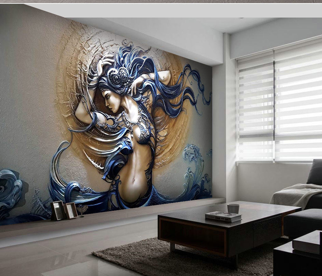 3D Woman Sculpture WG316 Wall Murals