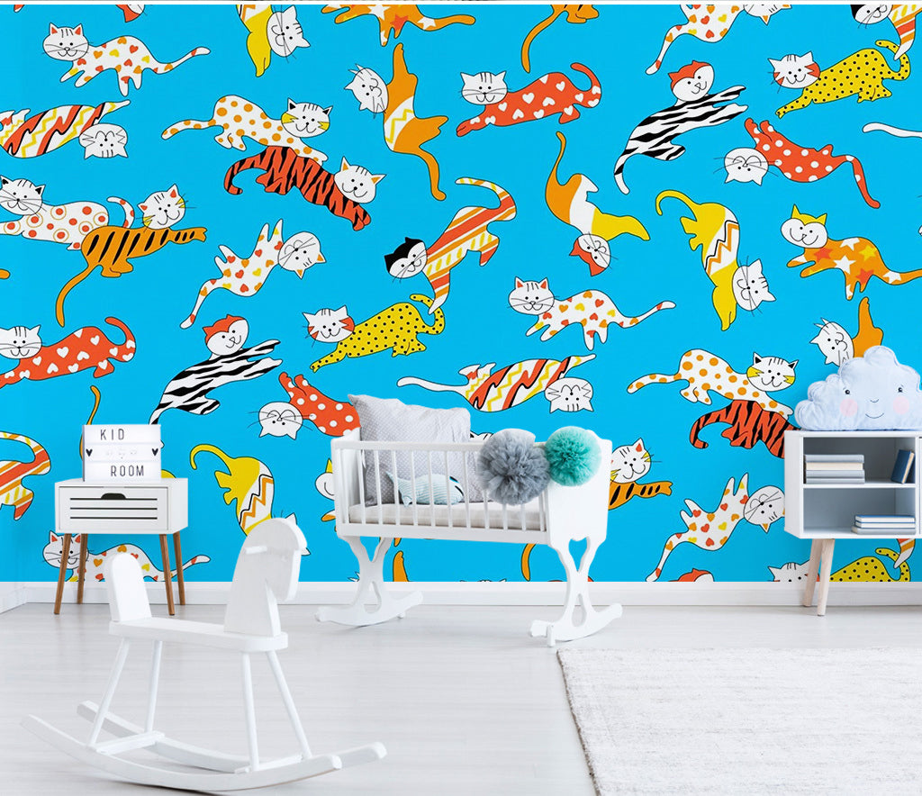 3D Cartoon Cat WG402 Wall Murals