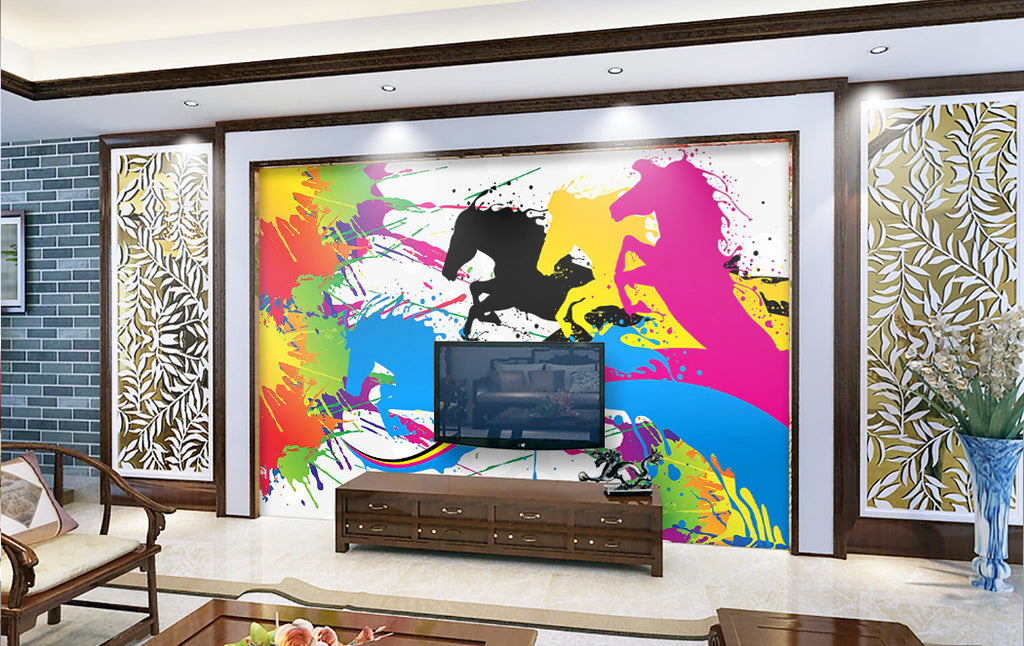 3D Color Horse WG254 Wall Murals