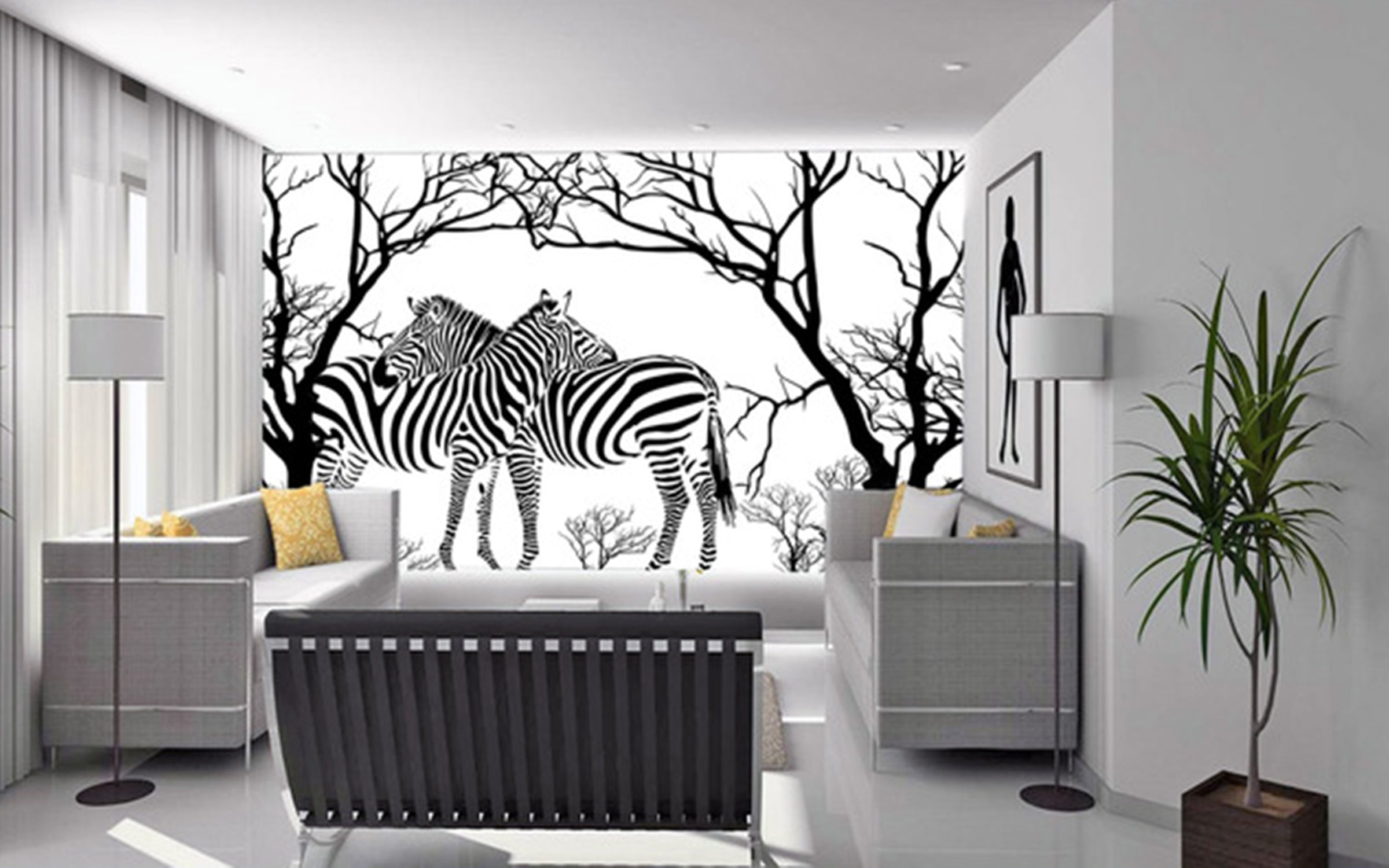 3D Zebra Tree WG229 Wall Murals