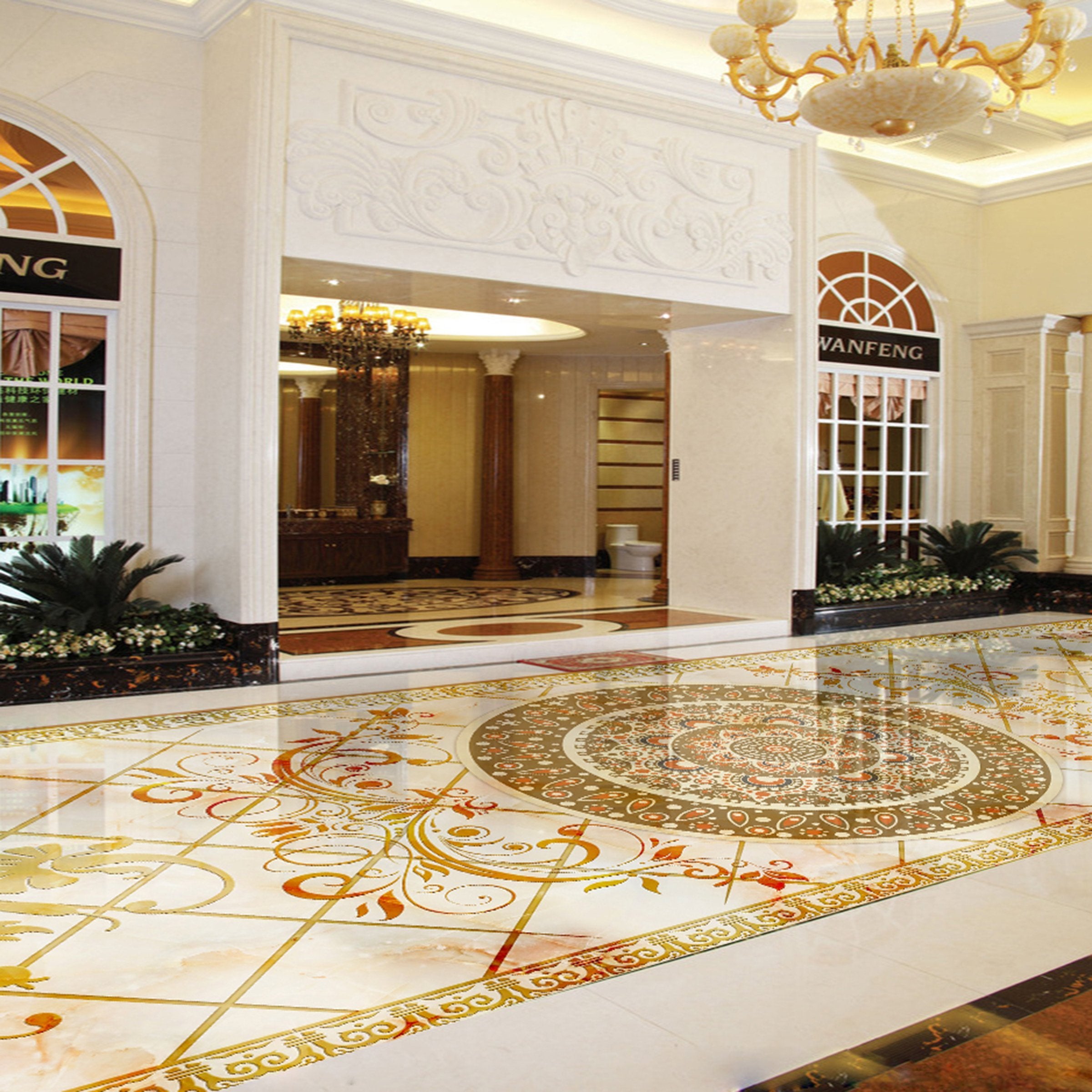 3D Flower Pattern WG306 Floor Mural Wallpaper AJ Wallpaper 2 