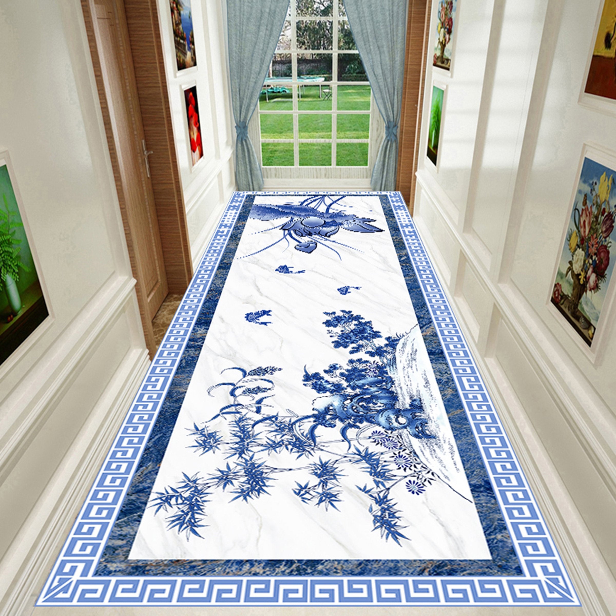 3D Cyan Pattern WG733 Floor Mural Wallpaper AJ Wallpaper 2 