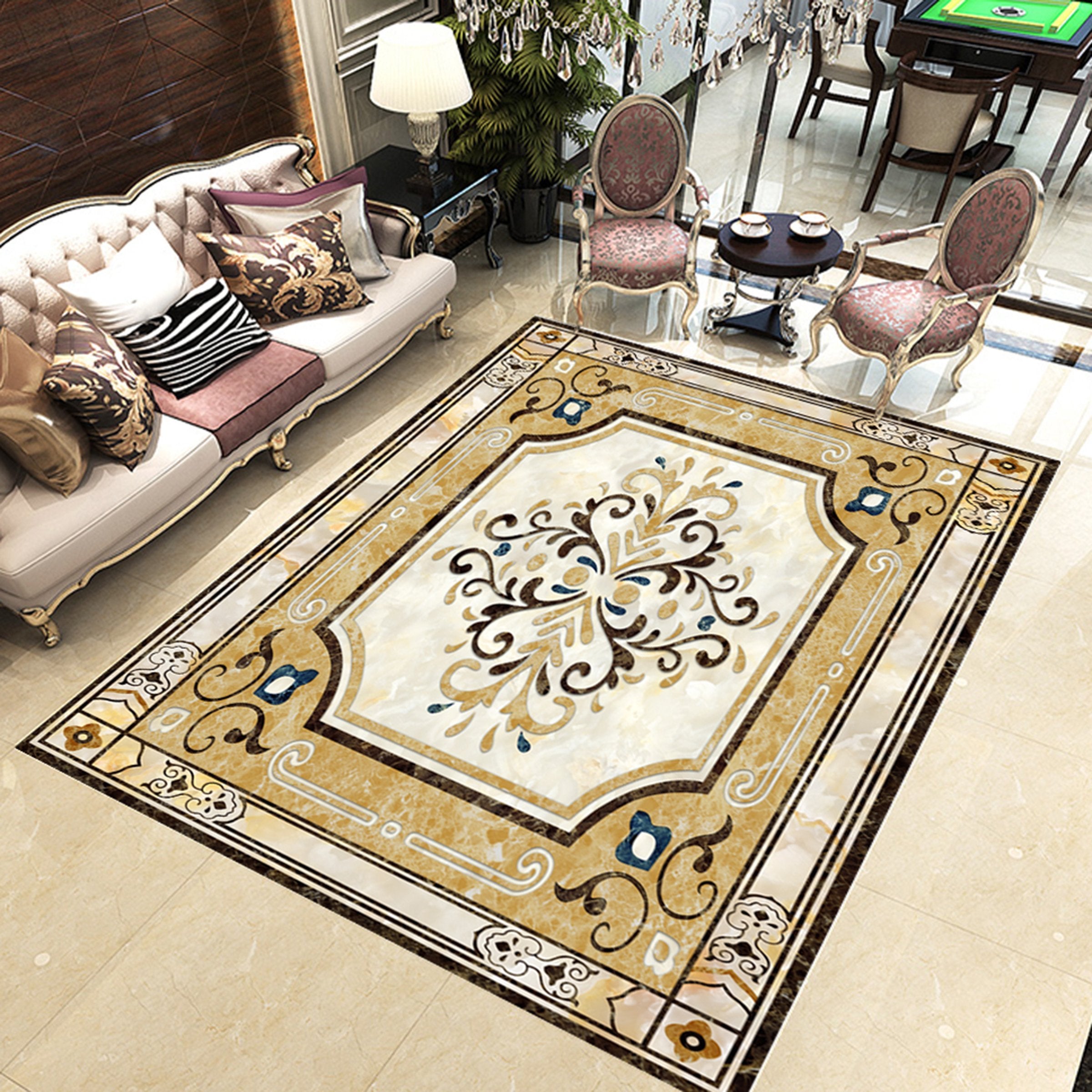 3D Marble Rectangle Pattern WG420 Floor Mural Wallpaper AJ Wallpaper 2 