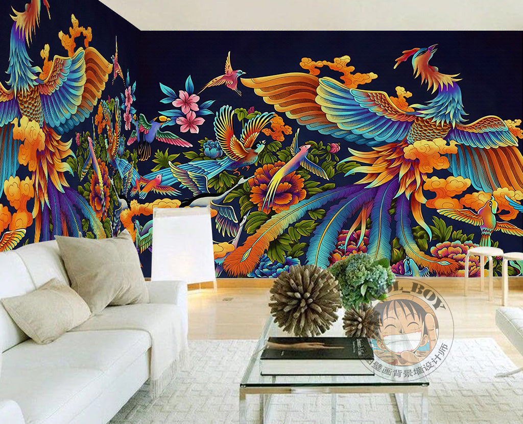 3D Colored Phoenix WG067 Wall Murals