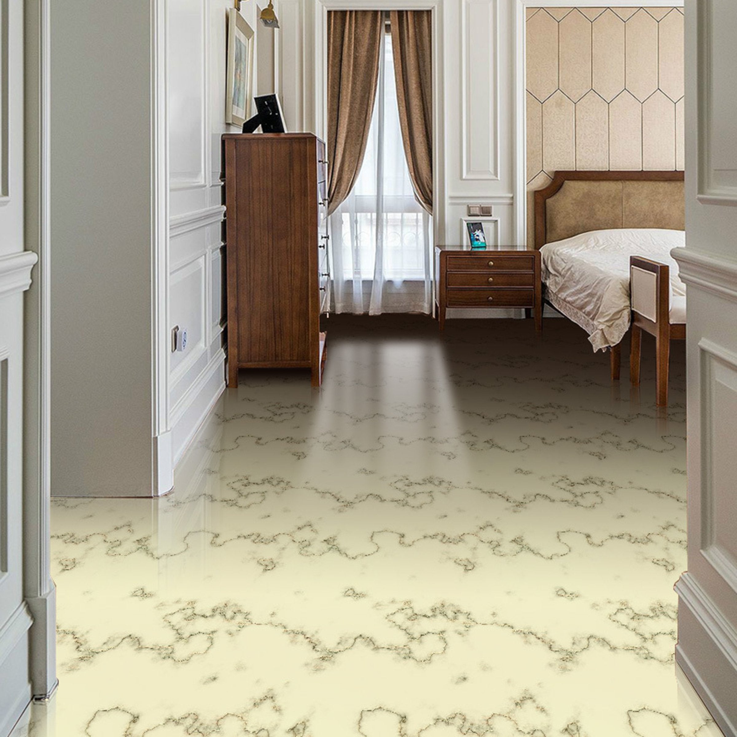 3D Black And Yellow Stripes WG667 Floor Mural Wallpaper AJ Wallpaper 2 