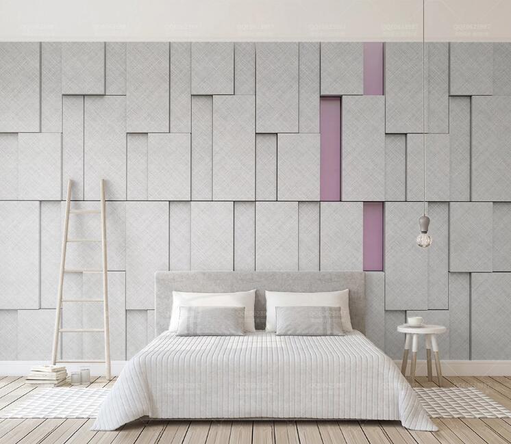 3D White Rectangle WC175 Wall Murals