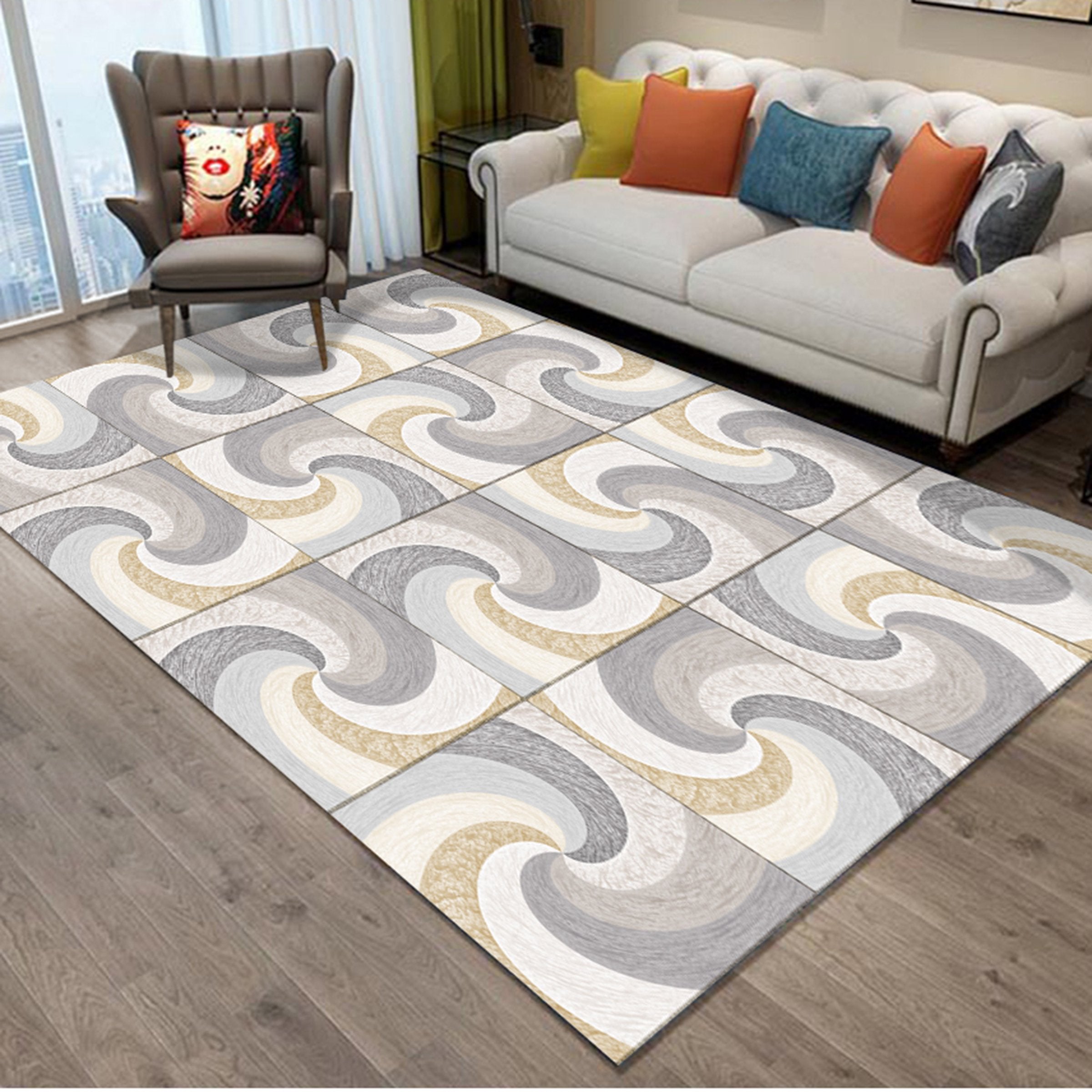 3D Color Pattern WG420 Non Slip Rug Mat Mat AJ Creativity Home 