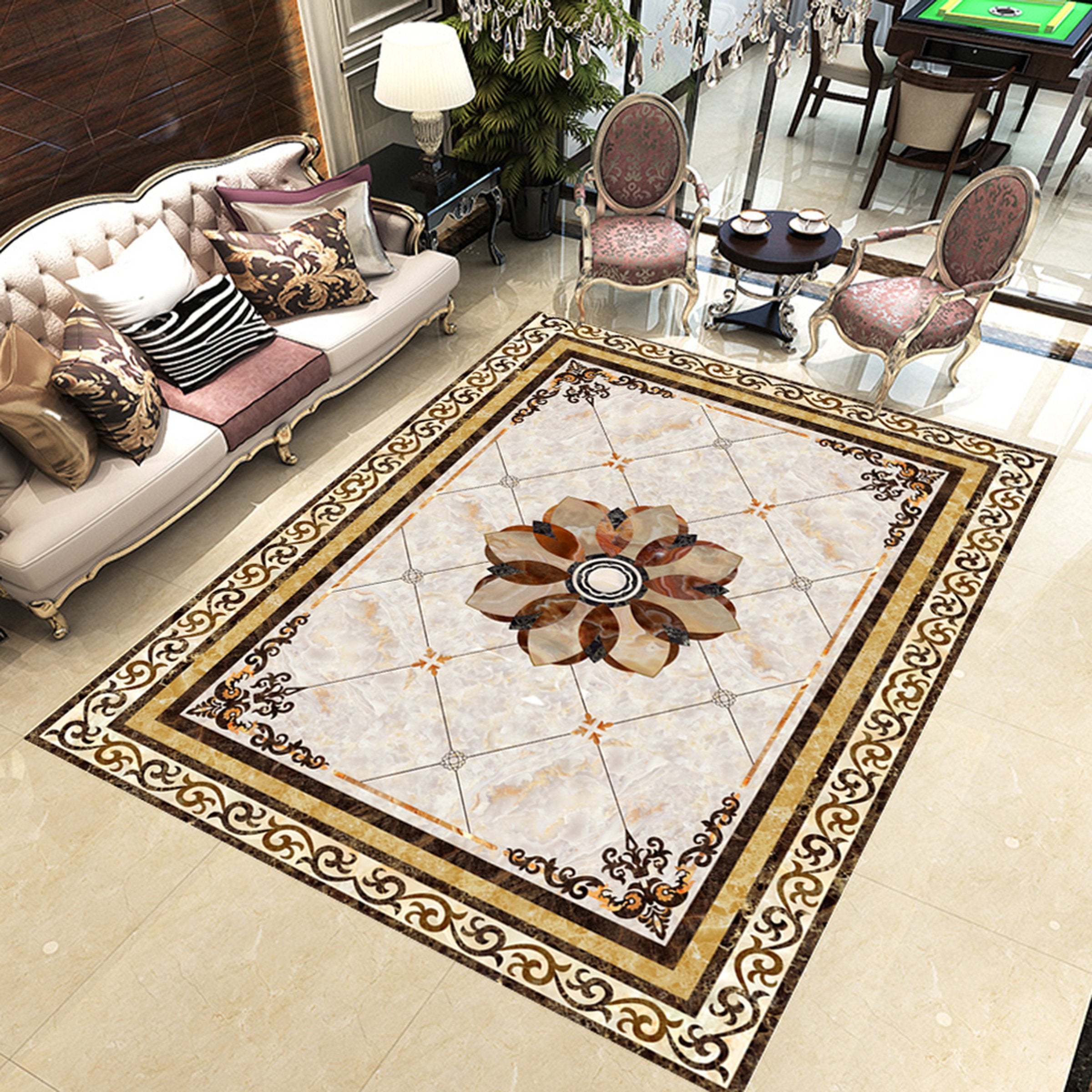 3D Black Rectangle Pattern WG616 Floor Mural Wallpaper AJ Wallpaper 2 