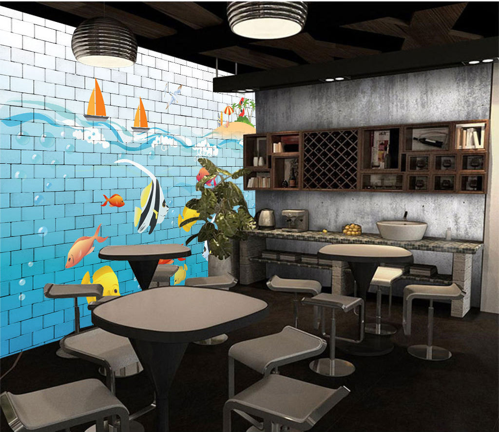 3D Island Fish WG463 Wall Murals