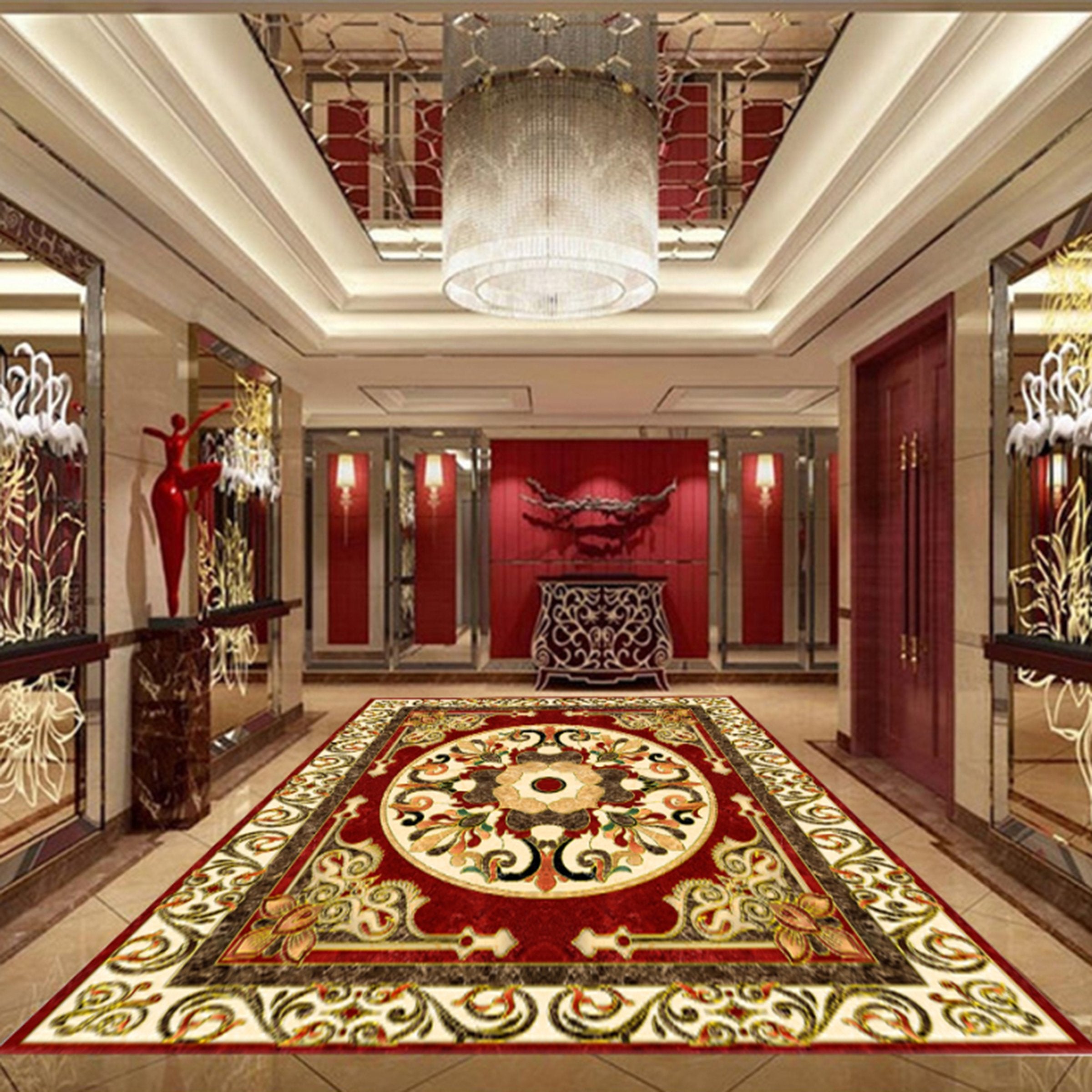 3D Gold Pattern WG526 Floor Mural Wallpaper AJ Wallpaper 2 