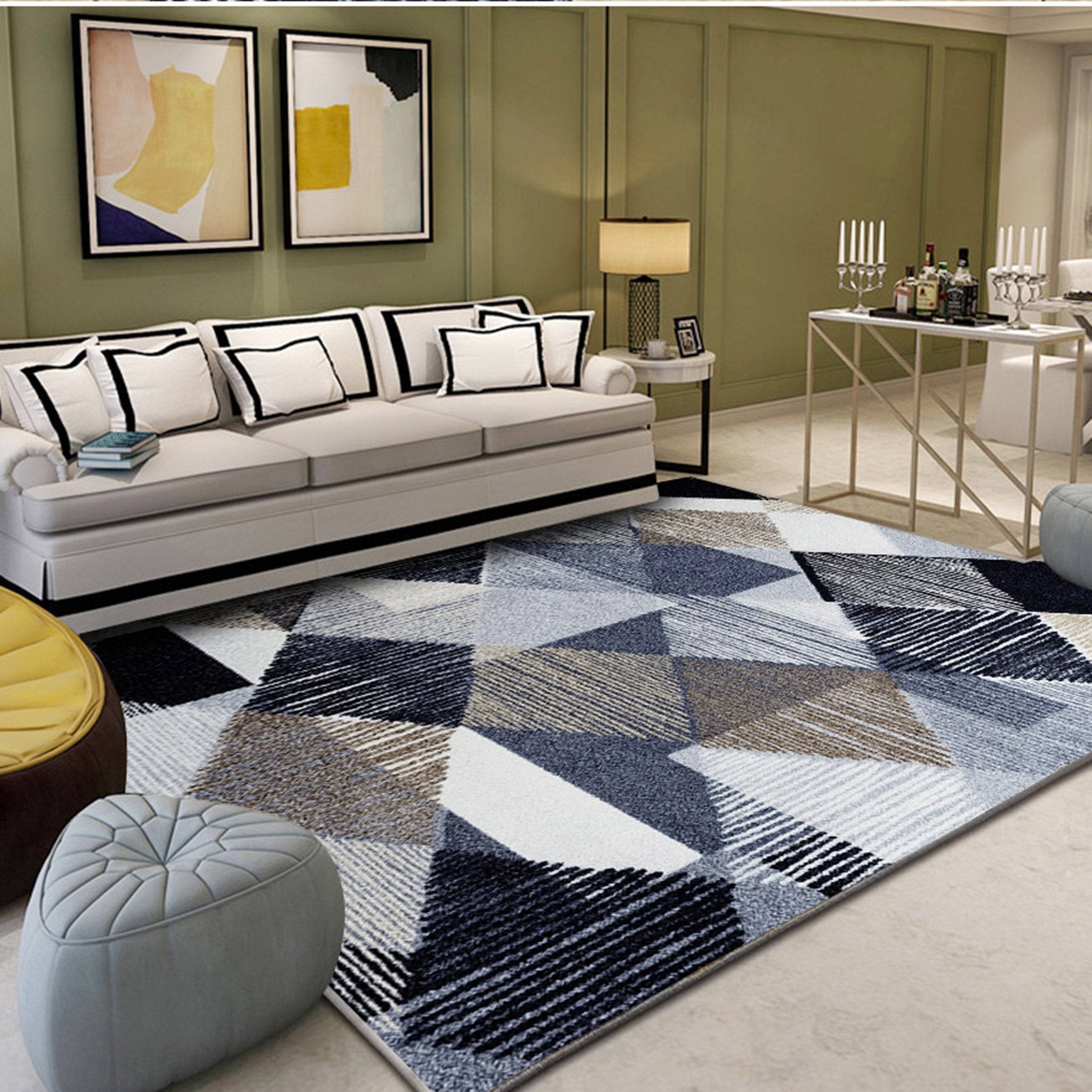 3D Colored Geometric Pattern WG550 Non Slip Rug Mat Mat AJ Creativity Home 