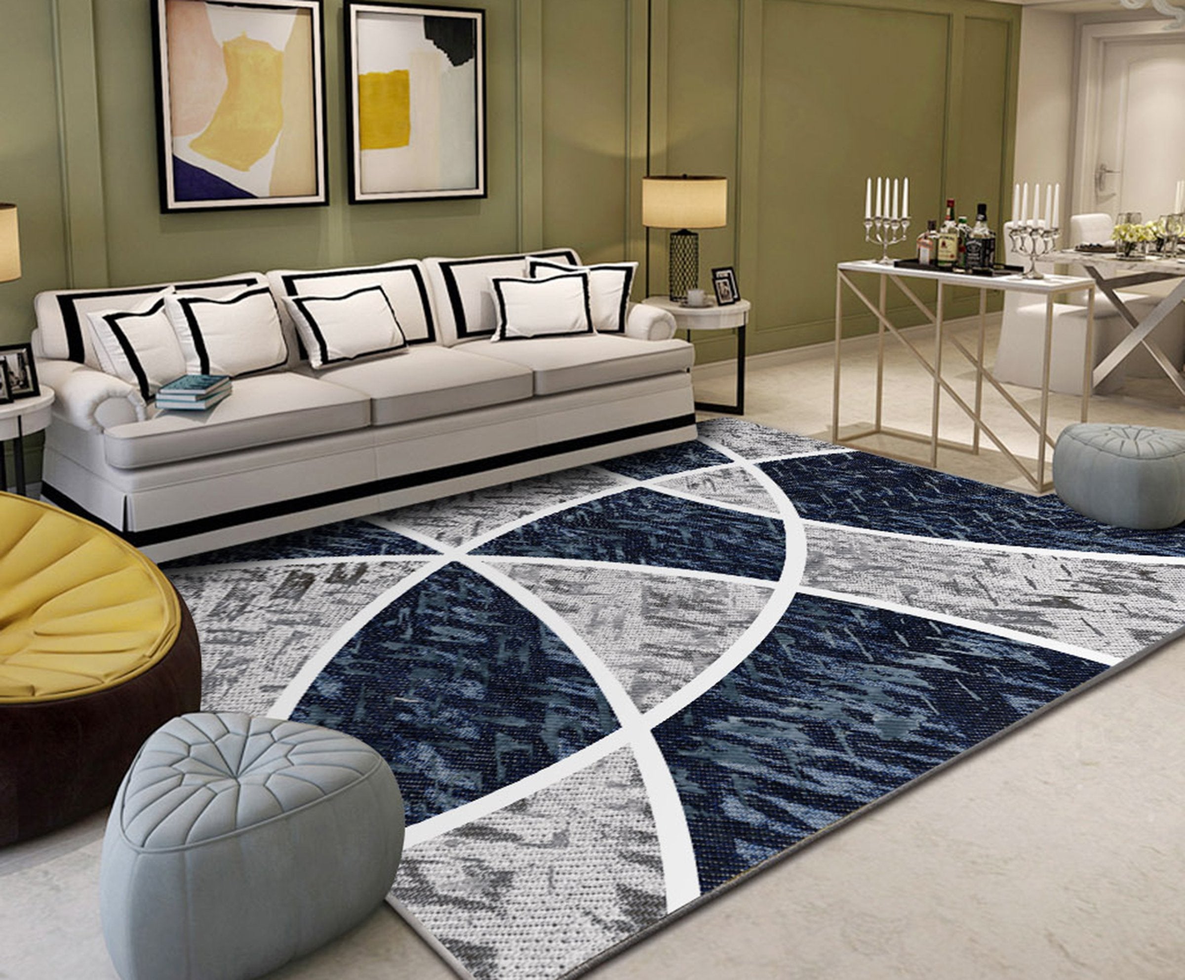3D Colored Geometric Pattern WG555 Non Slip Rug Mat Mat AJ Creativity Home 