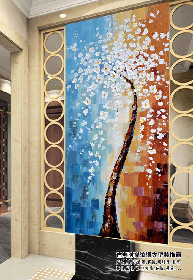 3D White Flower WG091 Wall Murals