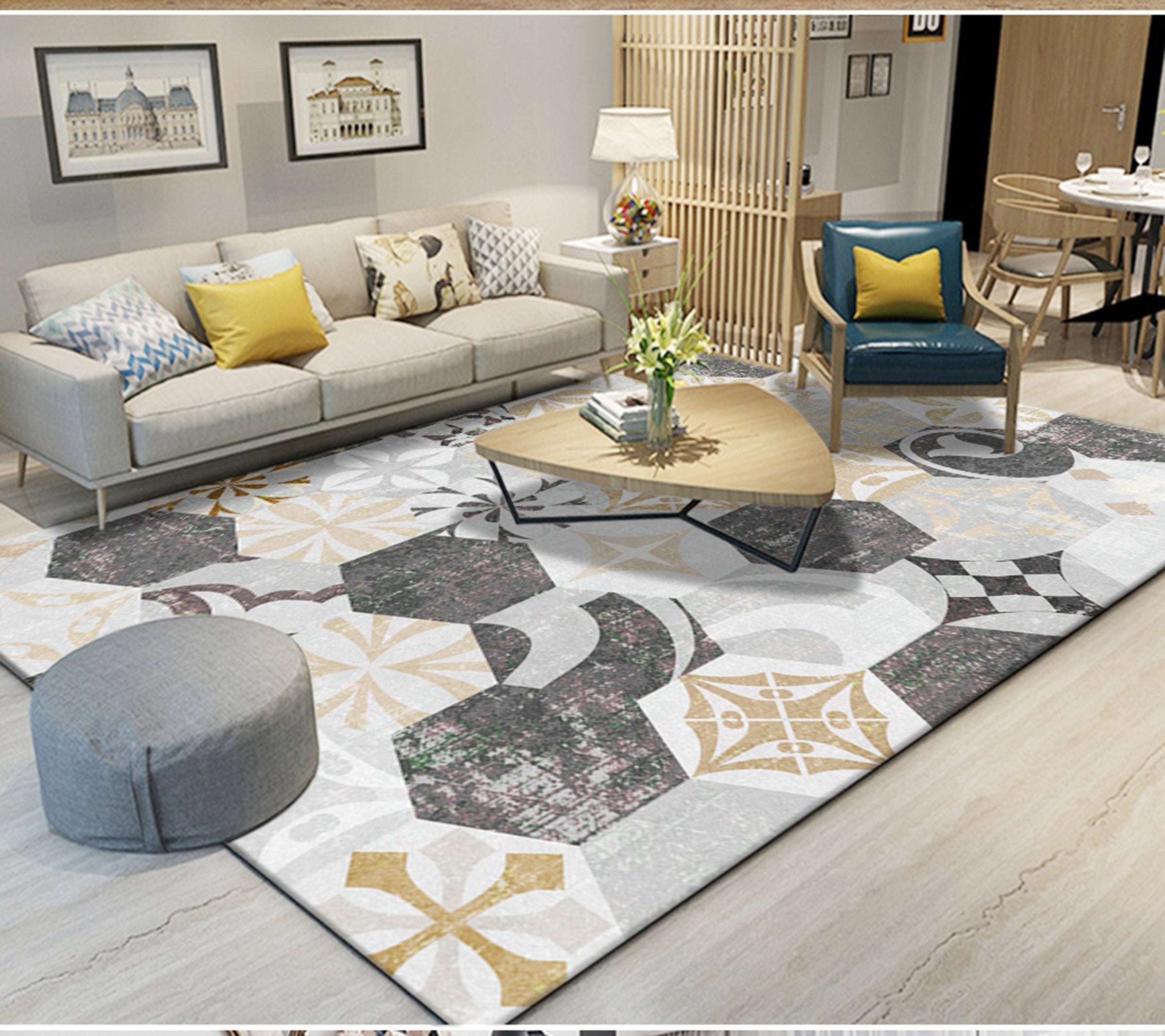 3D Color Pattern WG543 Non Slip Rug Mat Mat AJ Creativity Home 