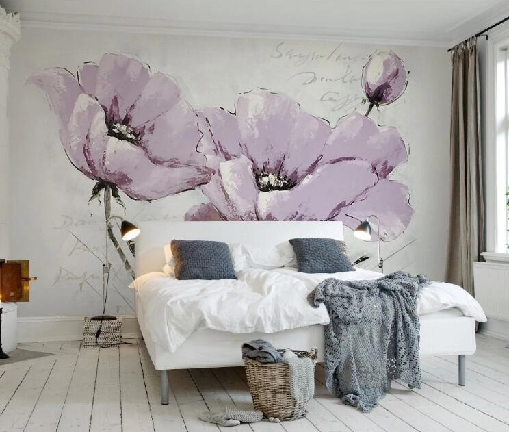 3D Purple Flower Petals WG18 Wall Murals Wallpaper AJ Wallpaper 2 