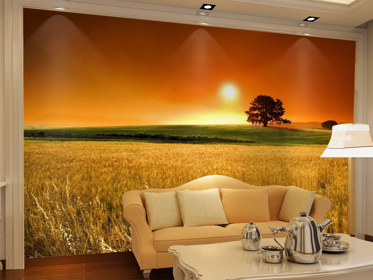 Sunset Glow With Wheat Field 34 Wallpaper AJ Wallpaper 1 