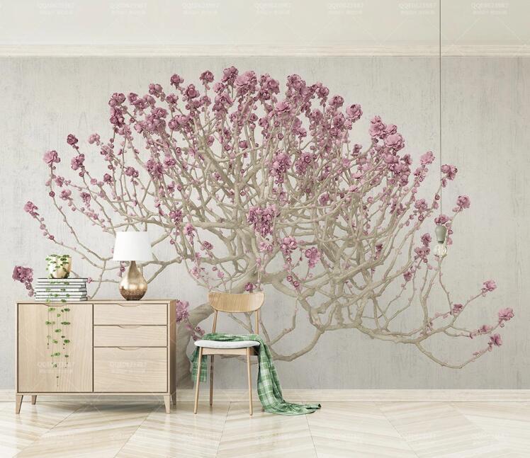 3D Purple Flower Bunch WC229 Wall Murals