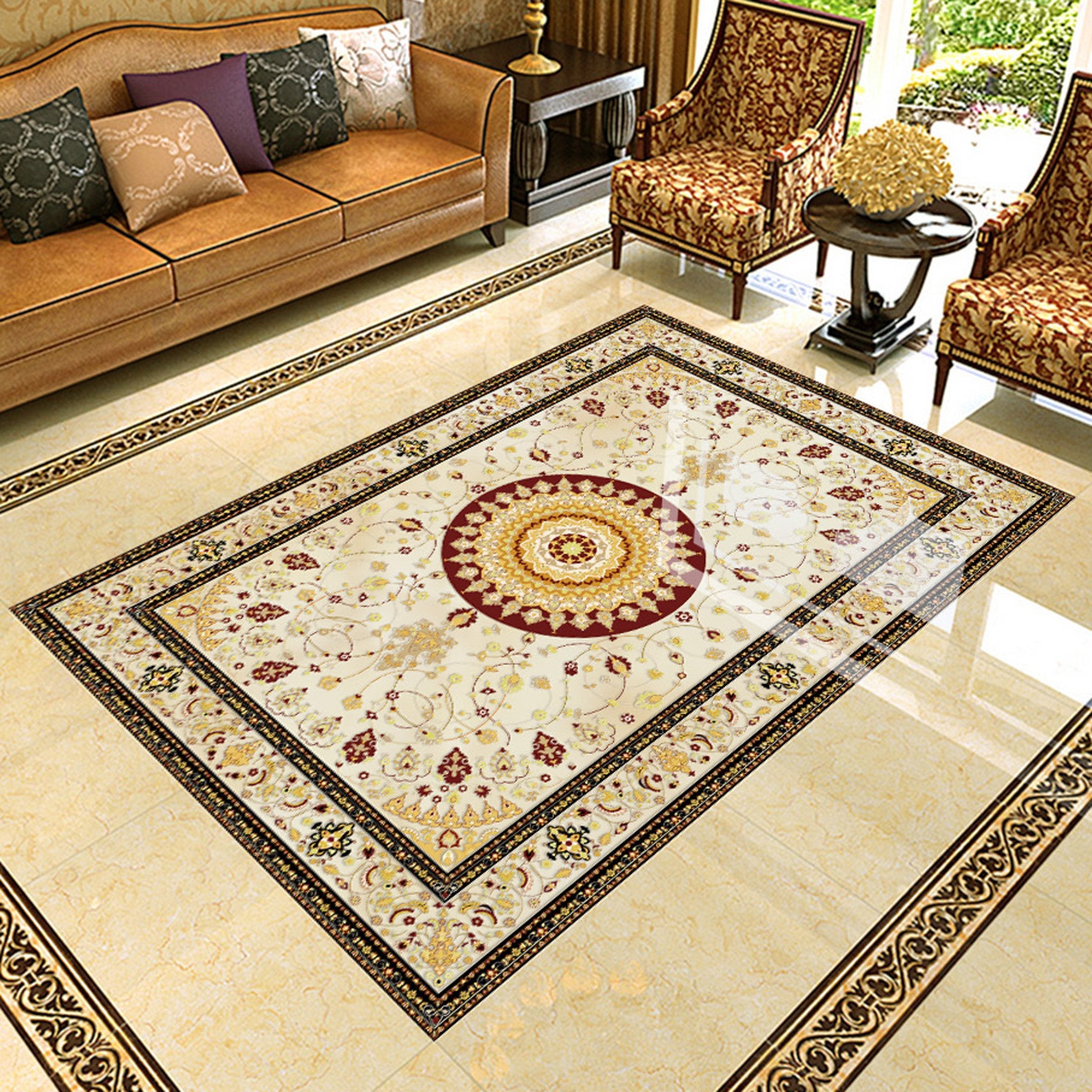 3D Black Rectangle Pattern WG641 Floor Mural Wallpaper AJ Wallpaper 2 