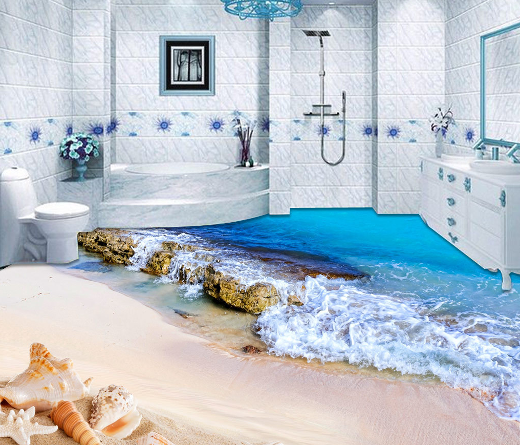 3D Surf Beach 511 Floor Mural  Wallpaper Murals Rug & Mat Print Epoxy waterproof bath floor