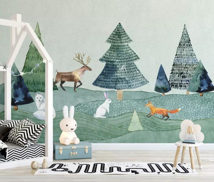 3D Green Forest WG04 Wall Murals Wallpaper AJ Wallpaper 2 