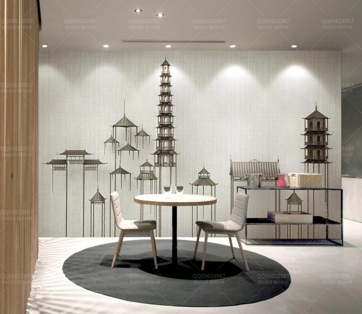 3D Sketch Building WC159 Wall Murals