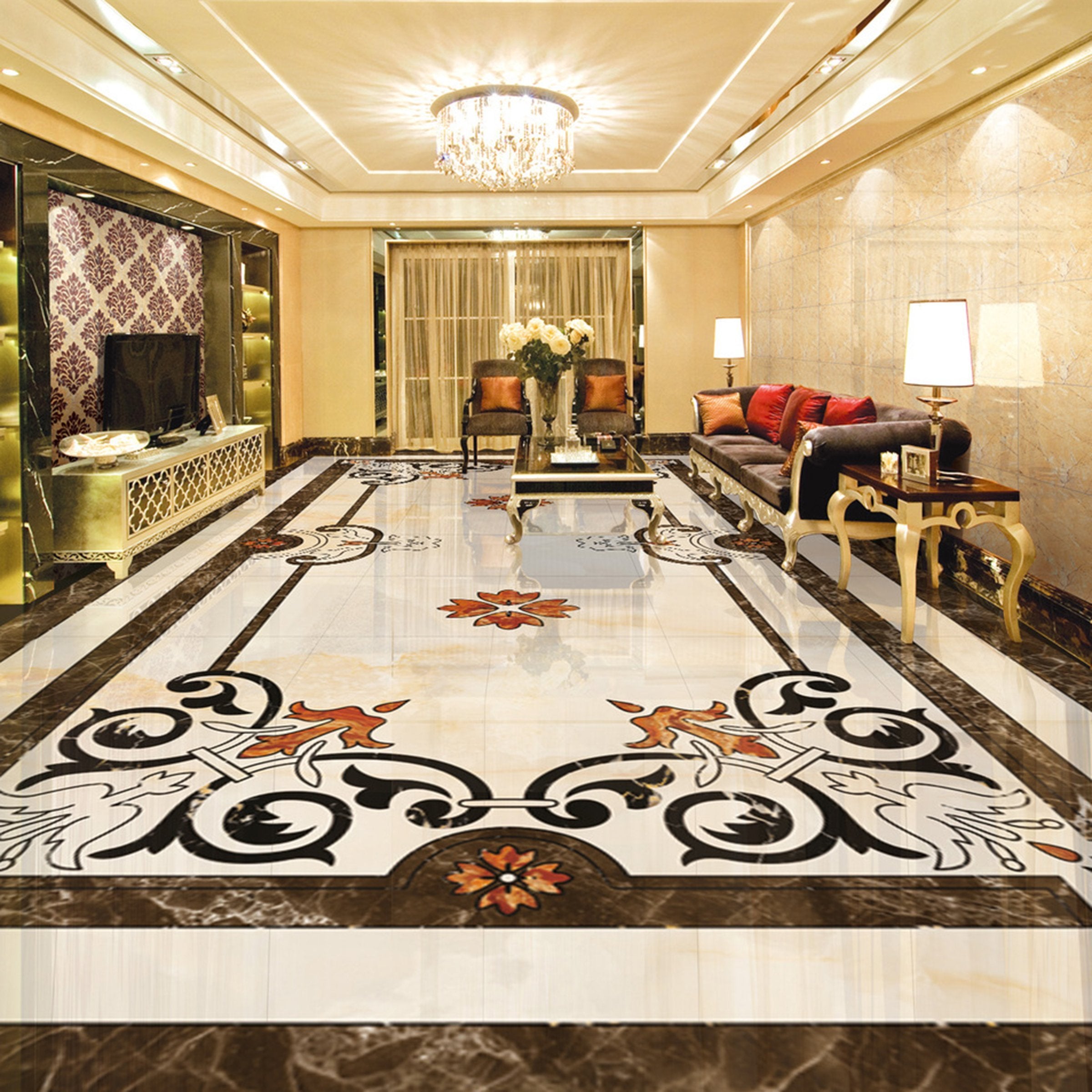 3D Marble Pattern WG329 Floor Mural Wallpaper AJ Wallpaper 2 