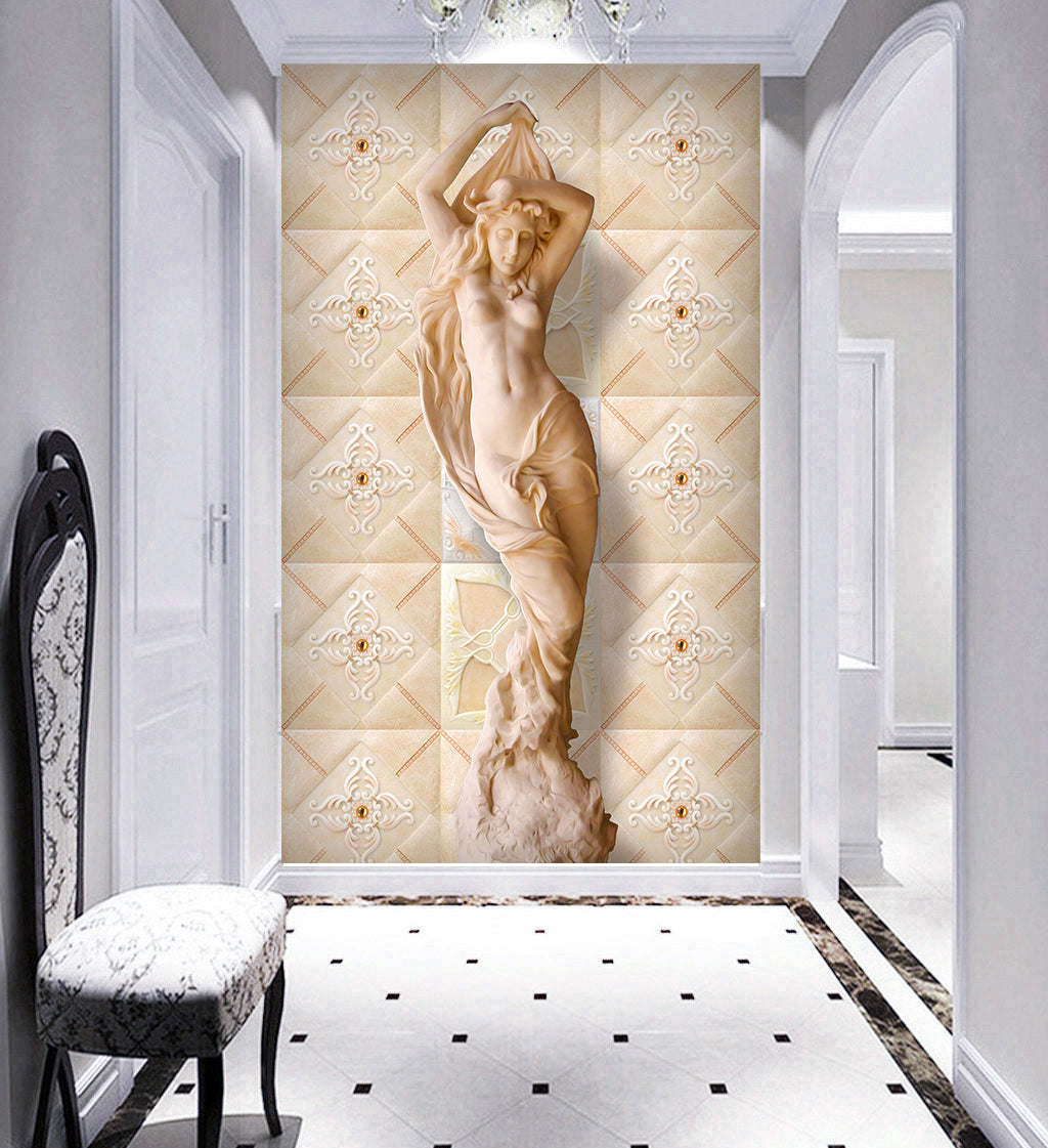 3D Carving Girl WG141 Wall Murals