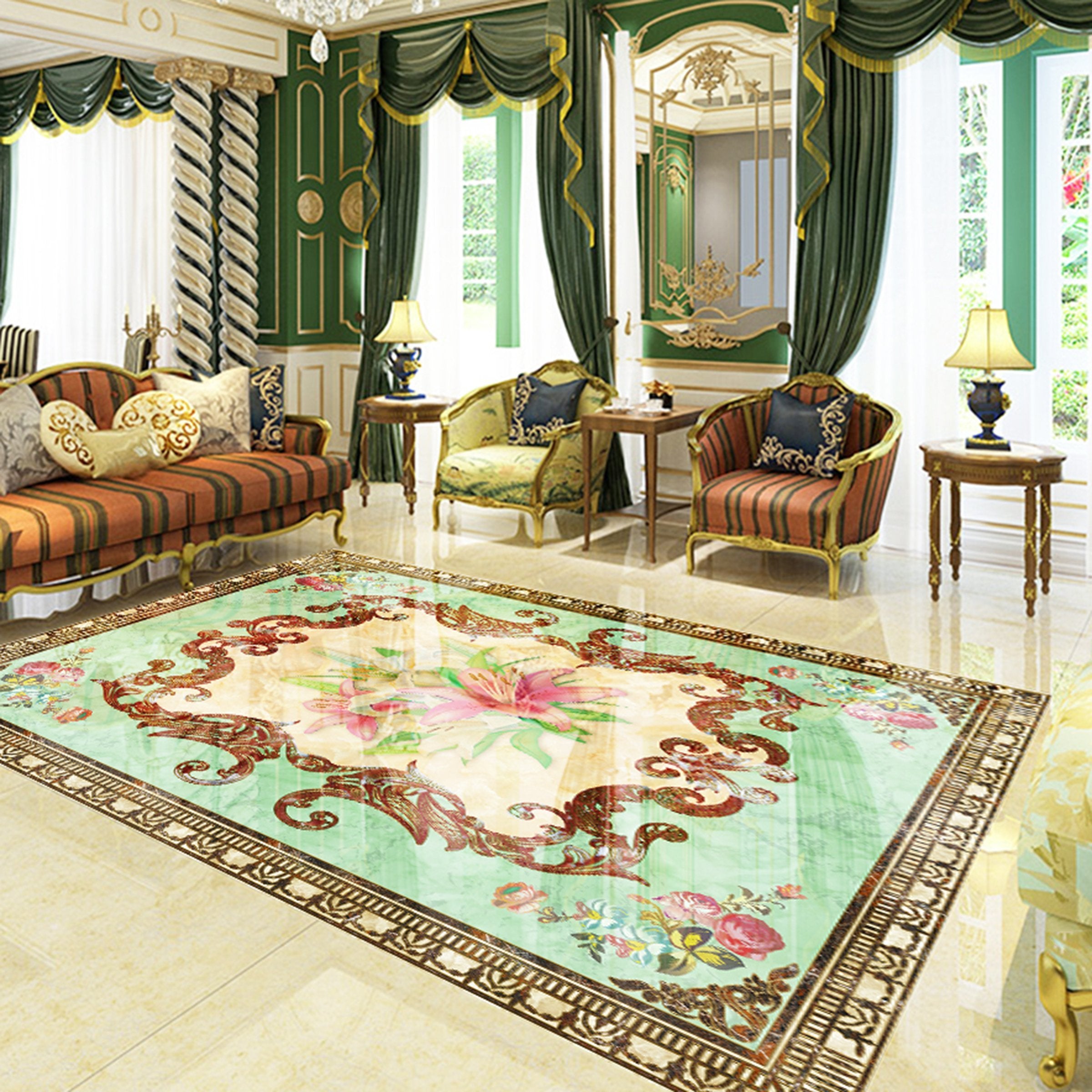 3D Beautiful Flowers WG676 Floor Mural Wallpaper AJ Wallpaper 2 