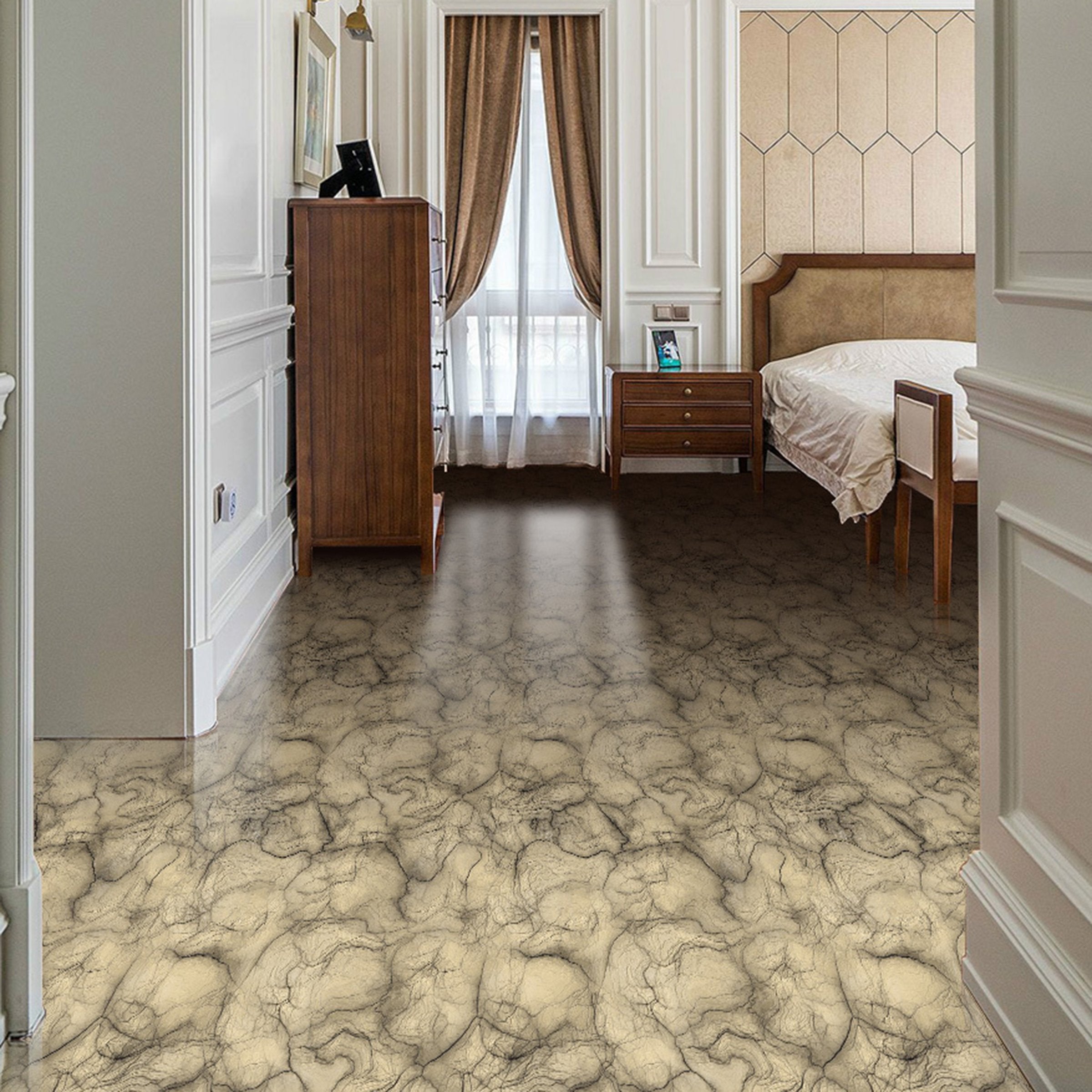 3D Black And Yellow Stripes WG666 Floor Mural Wallpaper AJ Wallpaper 2 