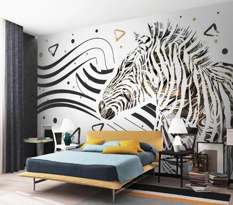 3D Graffiti Zebra WG24 Wall Murals Wallpaper AJ Wallpaper 2 