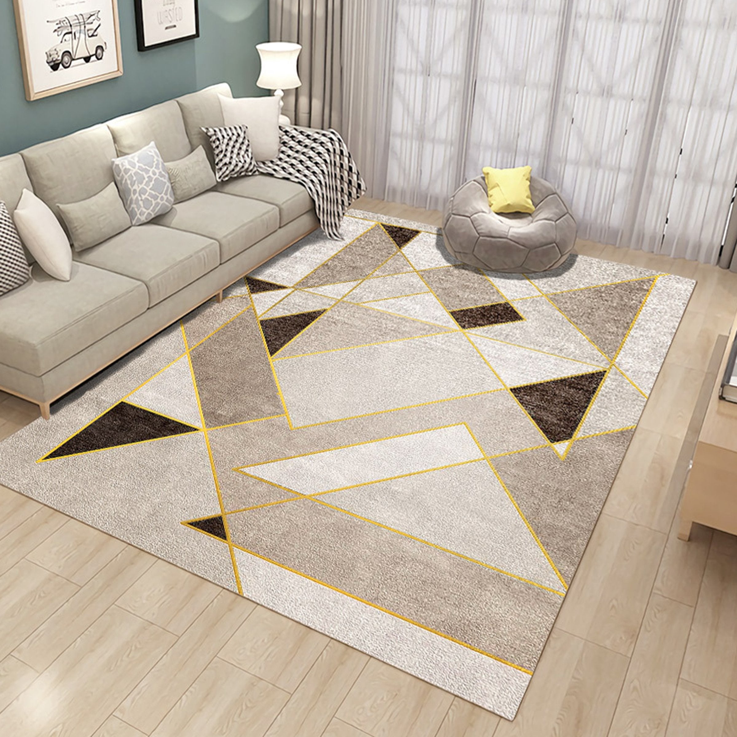 3D Color Geometry WG188 Non Slip Rug Mat Mat AJ Creativity Home 