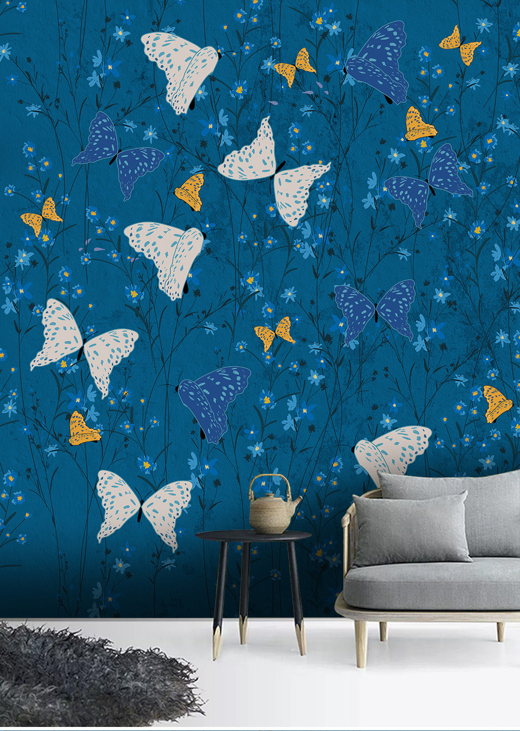 3D White Butterfly WC264 Wall Murals