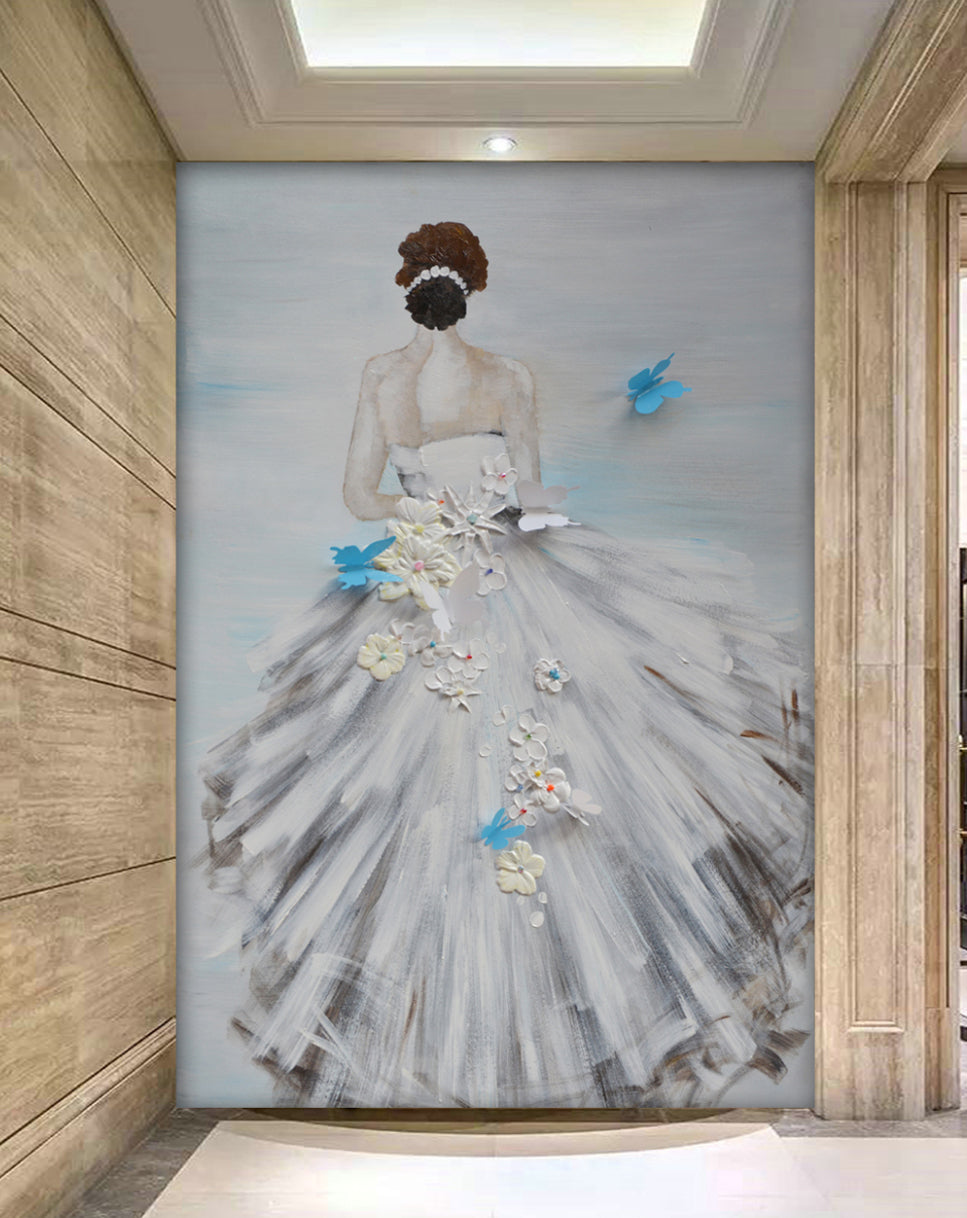 3D Wedding Dress WG104 Wall Murals