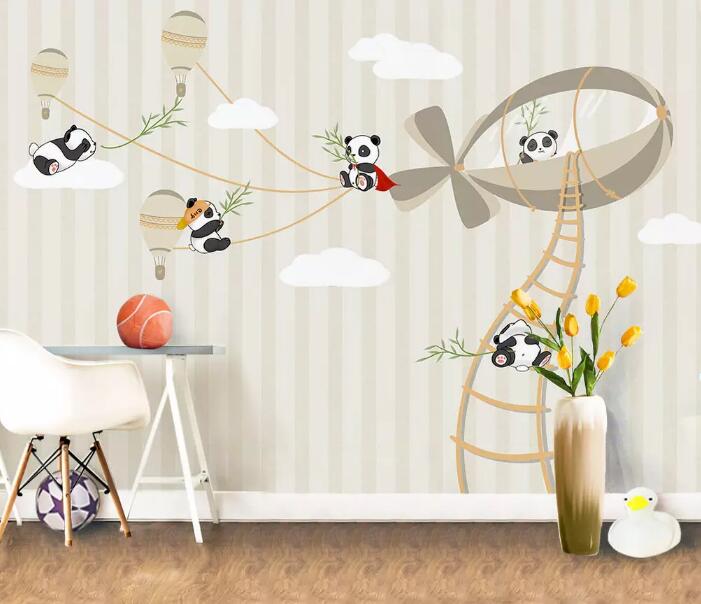 3D Cartoon Panda WG894 Wall Murals