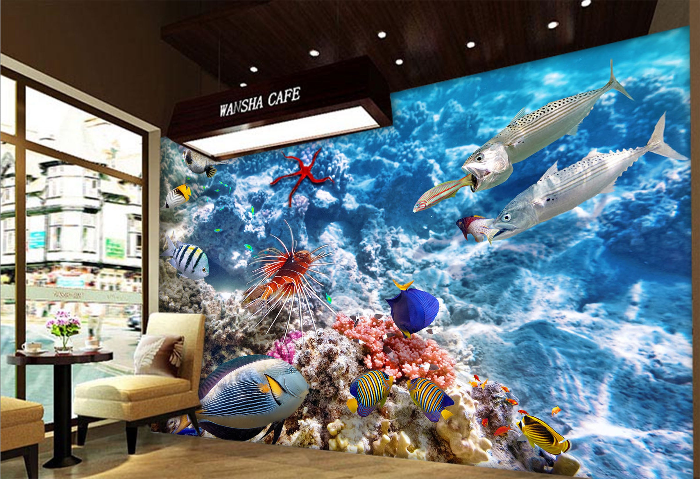 3D Seabed Fish 242 Wall Murals
