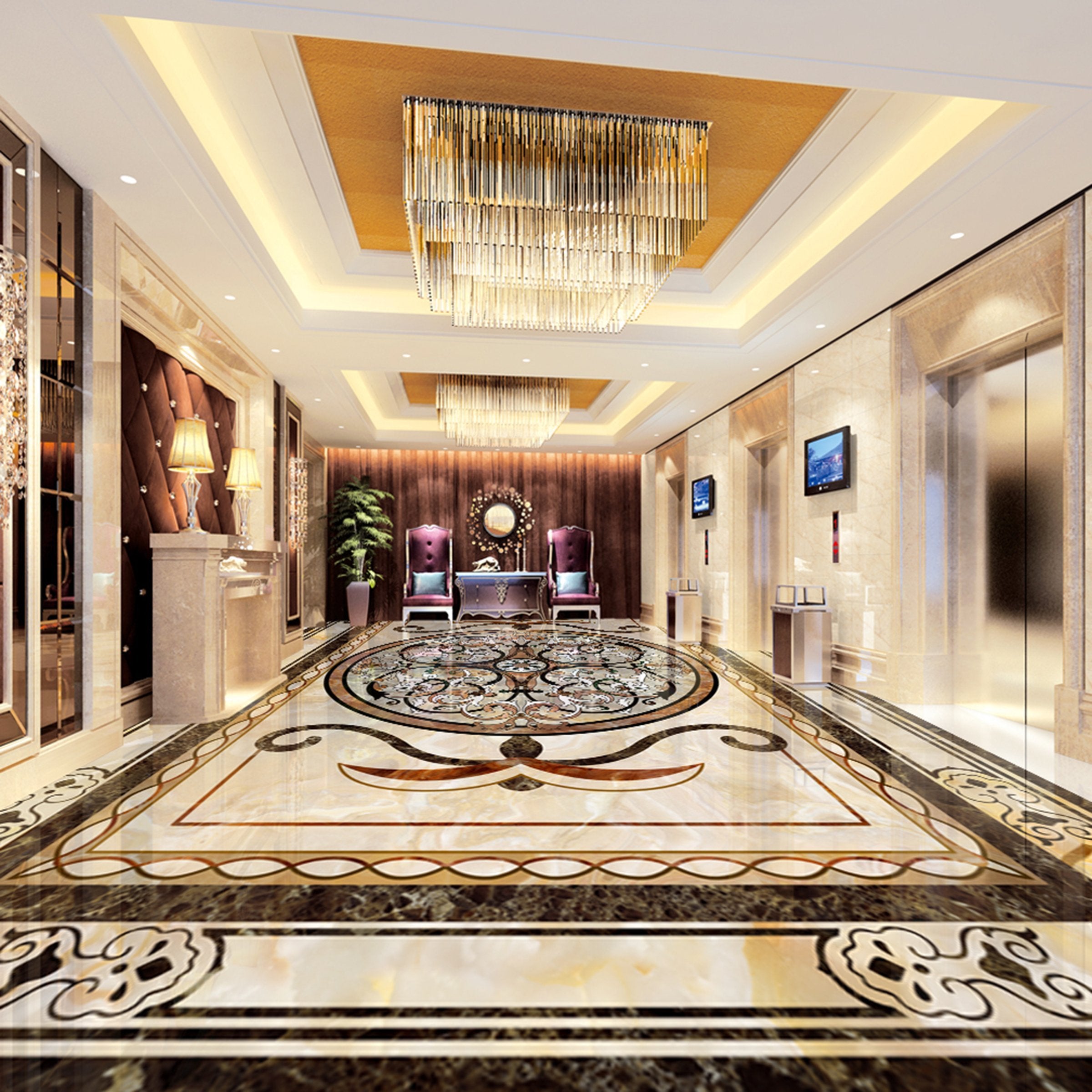 3D Black Marble Pattern WG649 Floor Mural Wallpaper AJ Wallpaper 2 