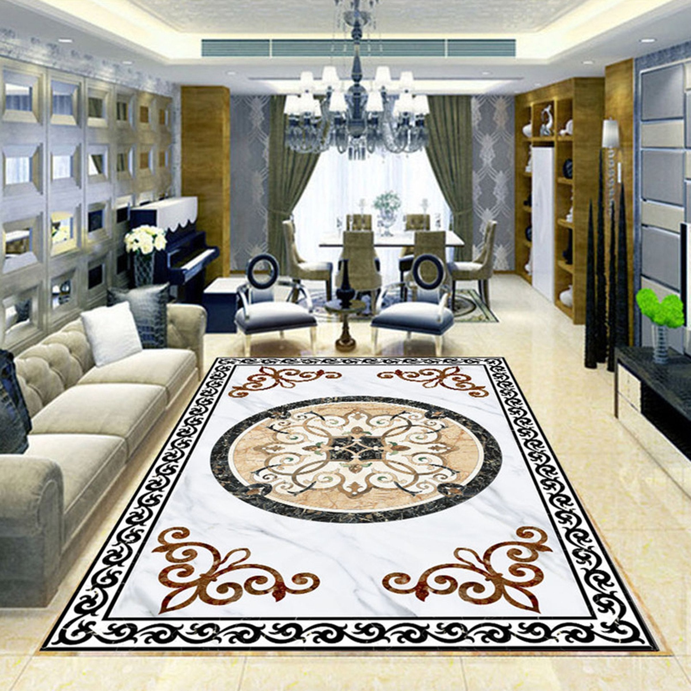 3D Marble Round Pattern WG426 Floor Mural Wallpaper AJ Wallpaper 2 