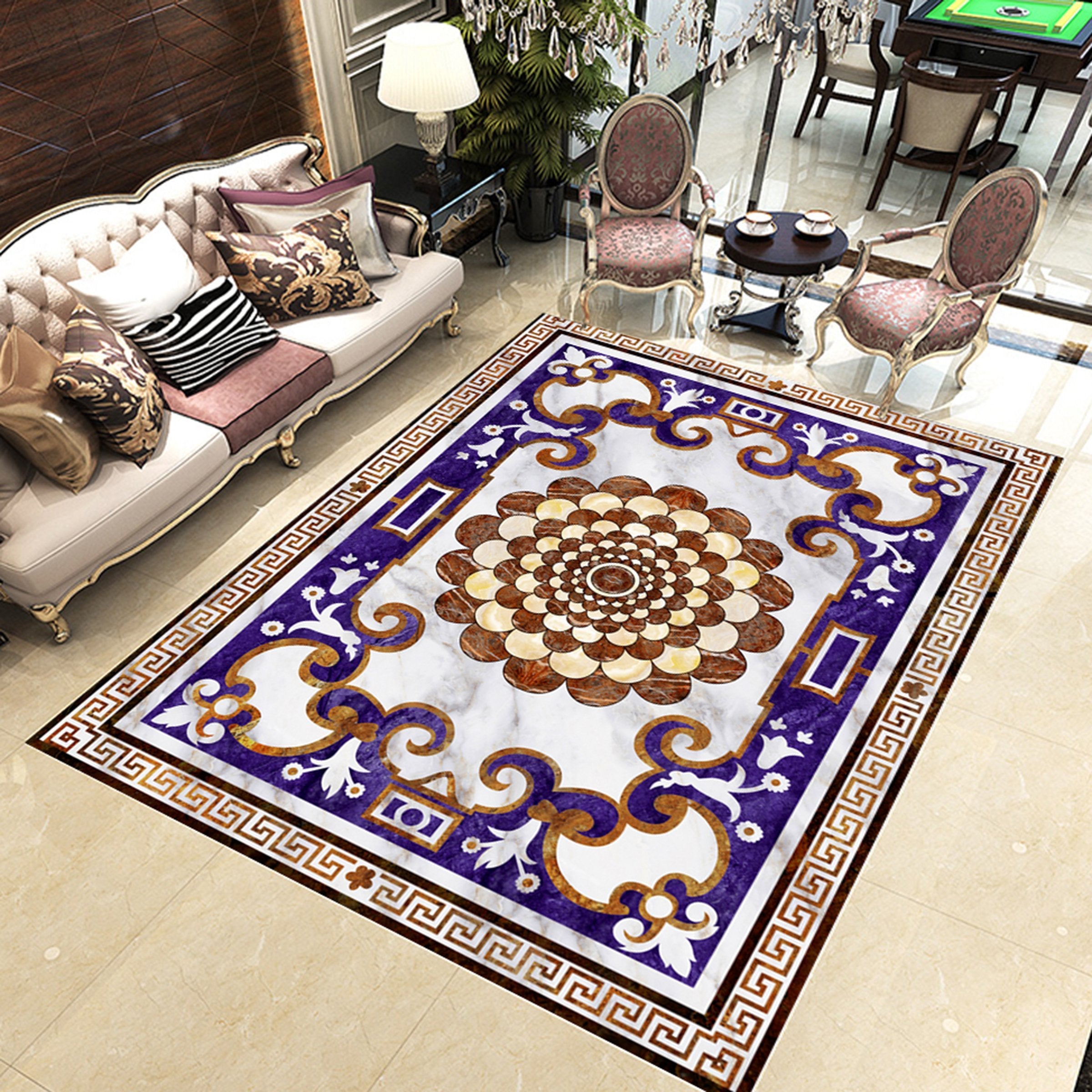 3D Blue Marble Pattern WG412 Floor Mural Wallpaper AJ Wallpaper 2 