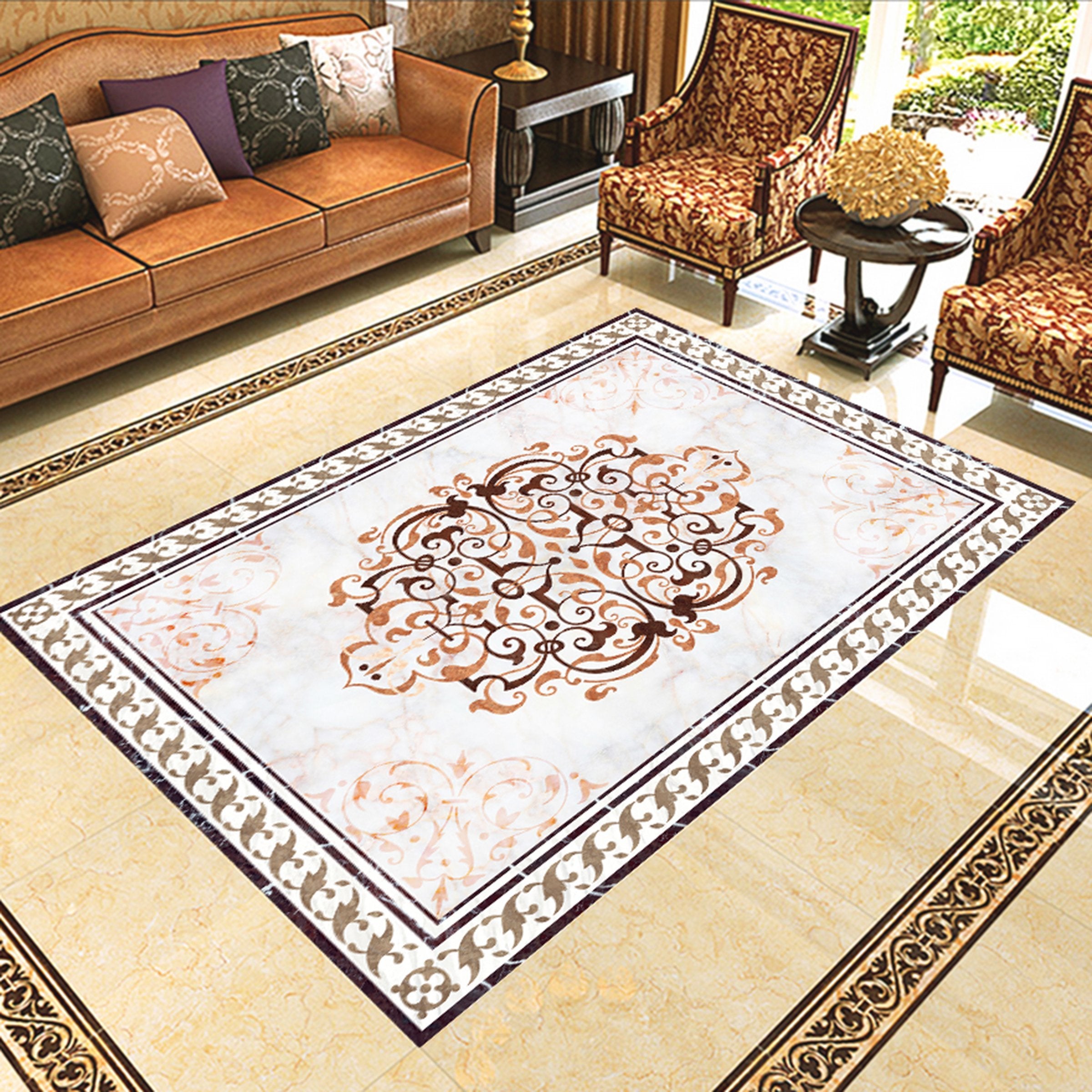 3D Rectangular Black Pattern WG653 Floor Mural Wallpaper AJ Wallpaper 2 