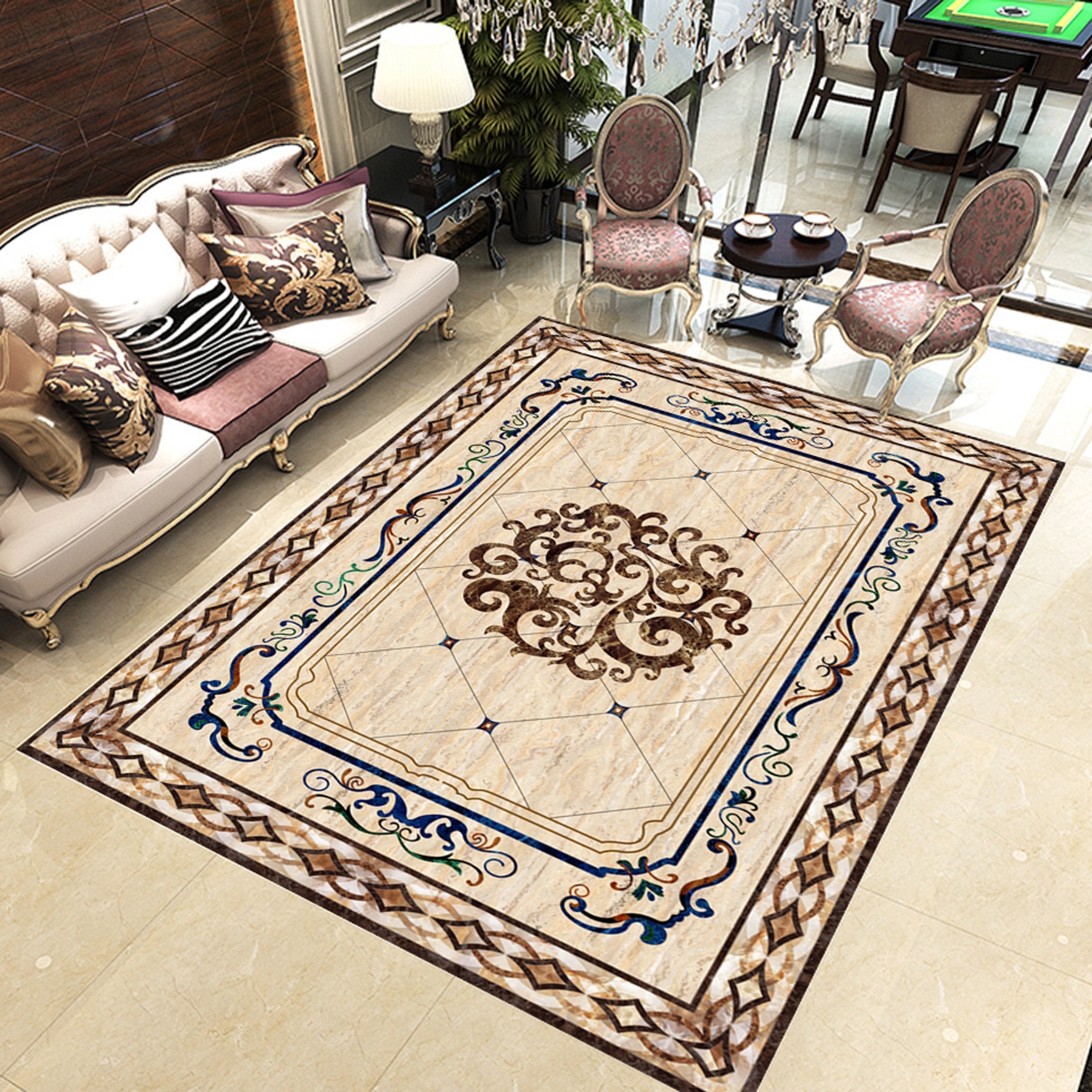 3D Black Marble Pattern WG488 Floor Mural Wallpaper AJ Wallpaper 2 