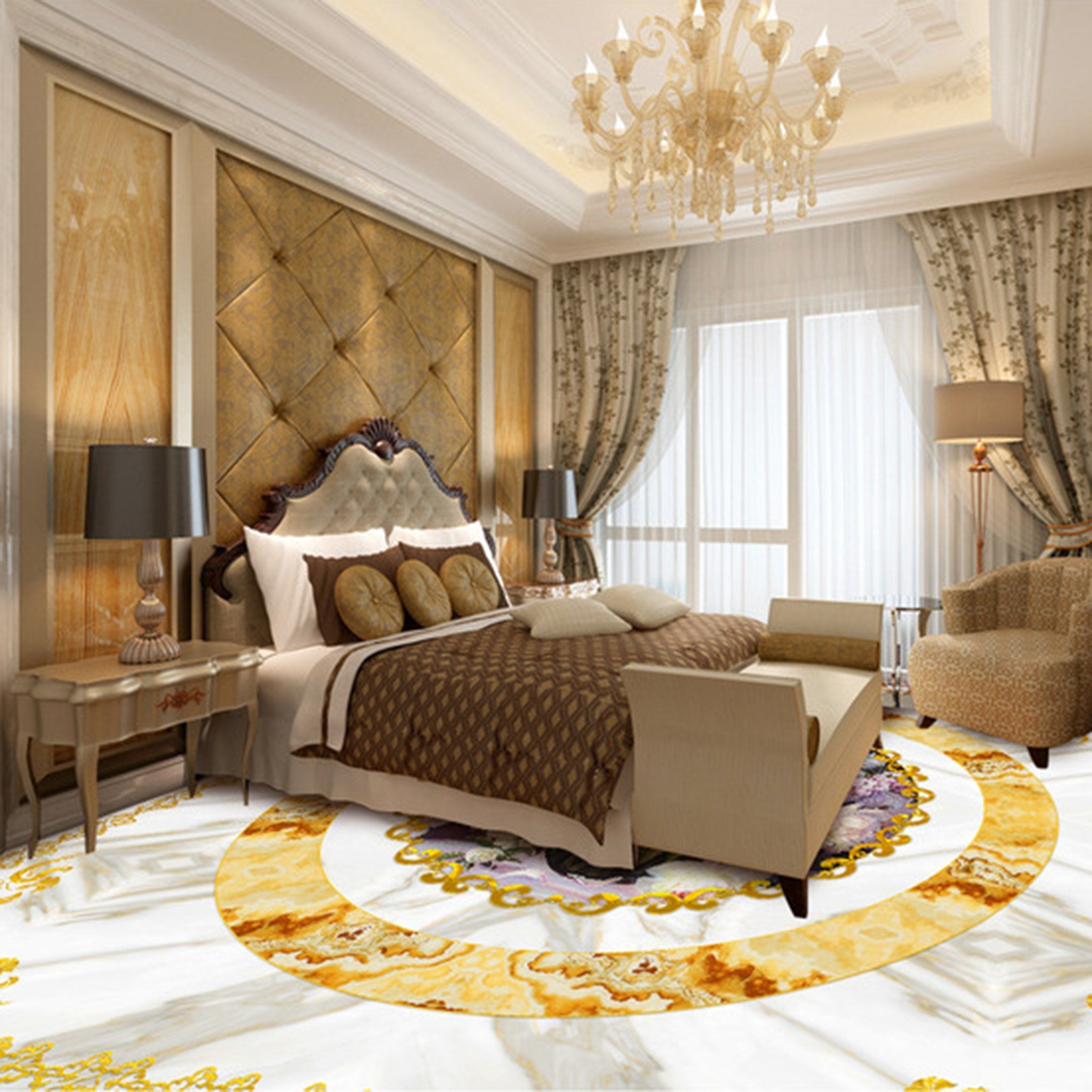 3D Colored Flowers WG259 Floor Mural Wallpaper AJ Wallpaper 2 