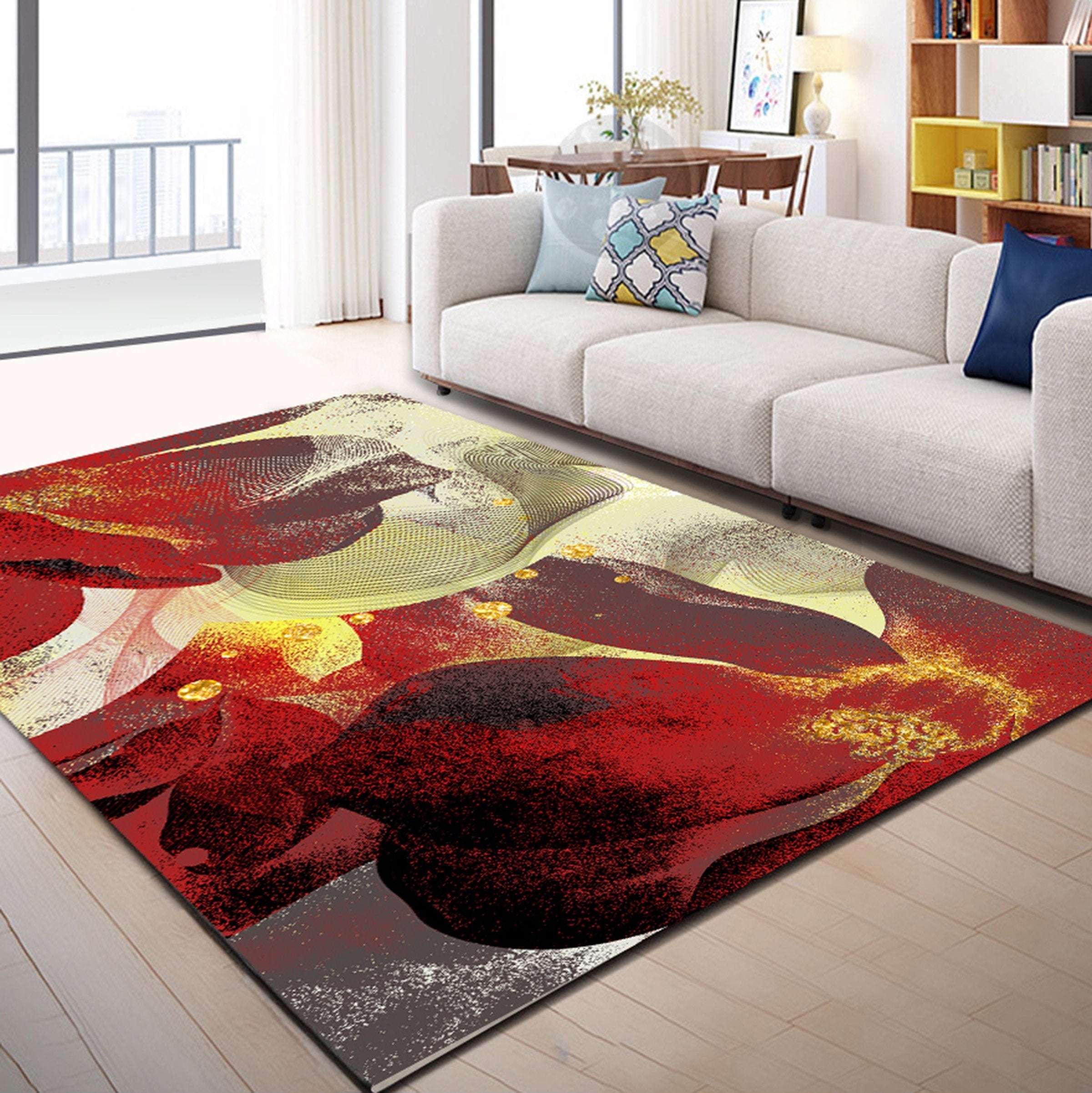 3D Red Flower WG424 Non Slip Rug Mat Mat AJ Creativity Home 