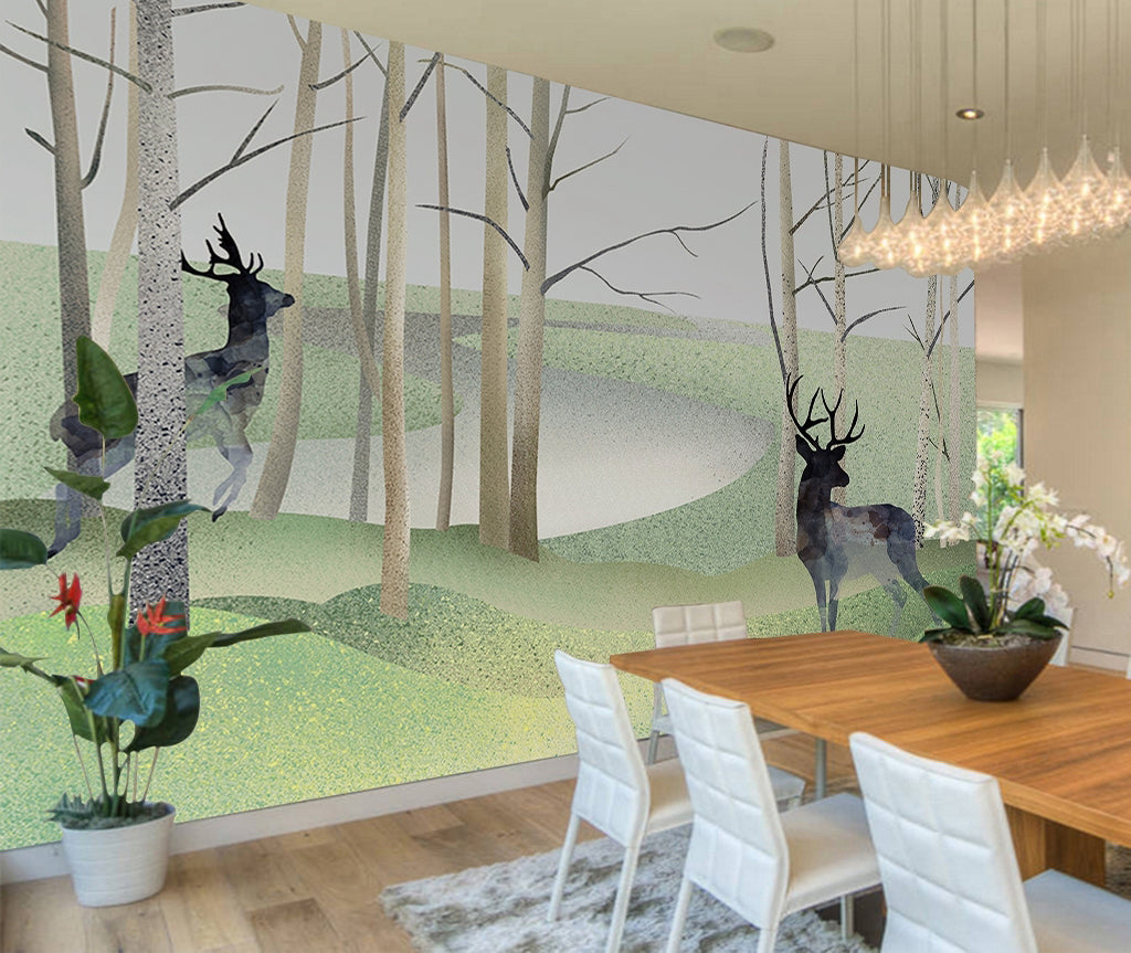 3D Forest Deer WG045 Wall Murals
