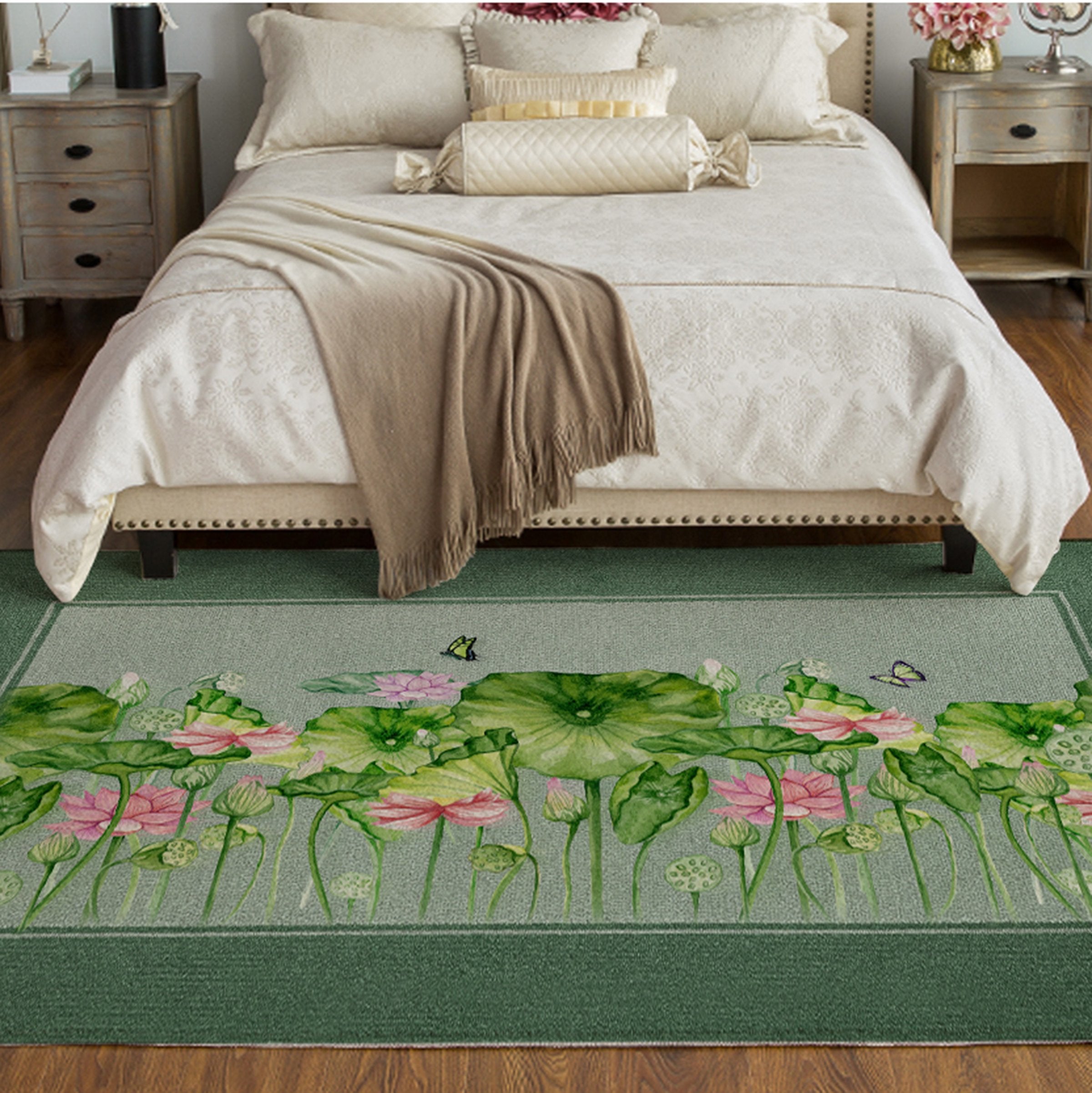 3D Lotus WG459 Non Slip Rug Mat Mat AJ Creativity Home 