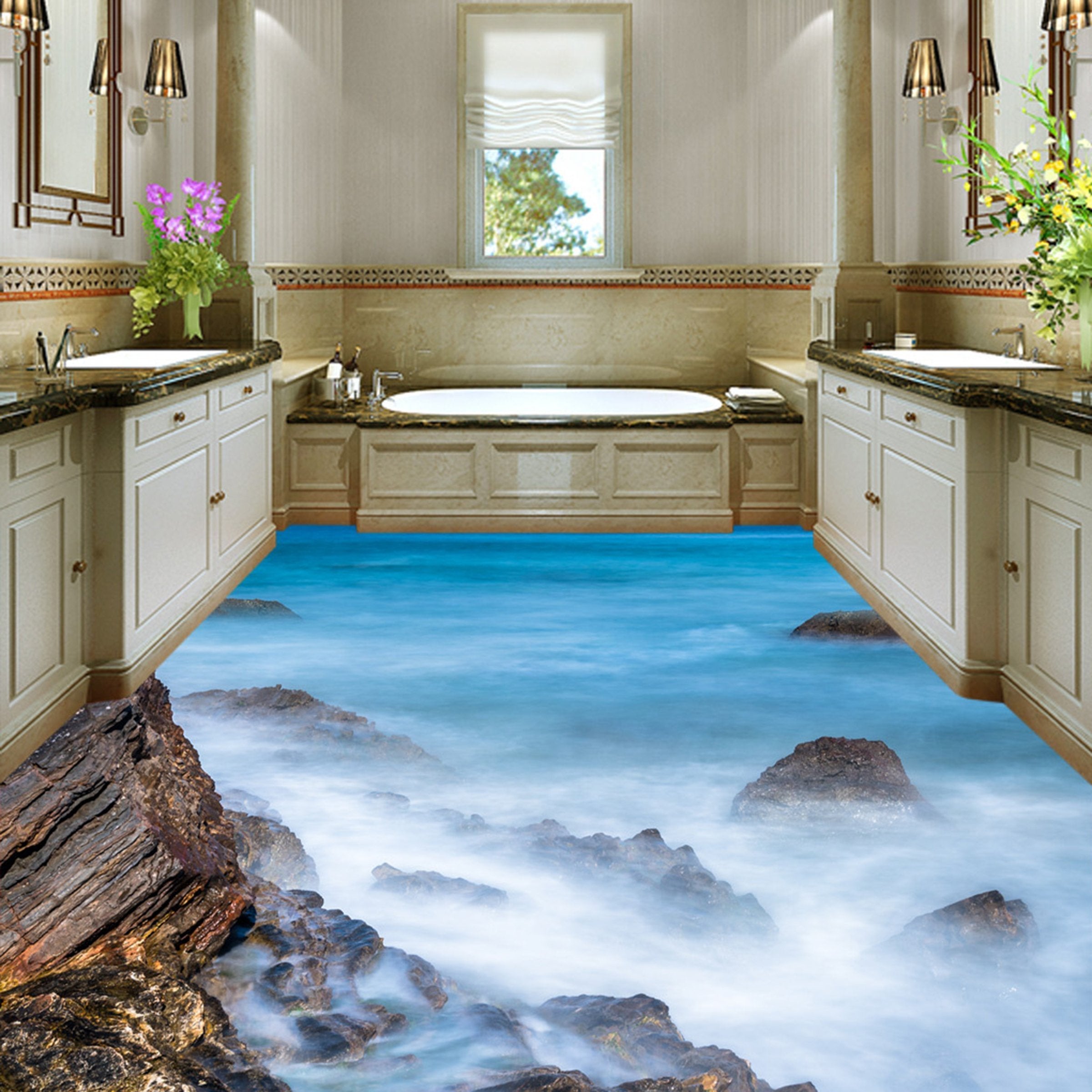 3D Mountain Fog WG430 Floor Mural Wallpaper AJ Wallpaper 2 