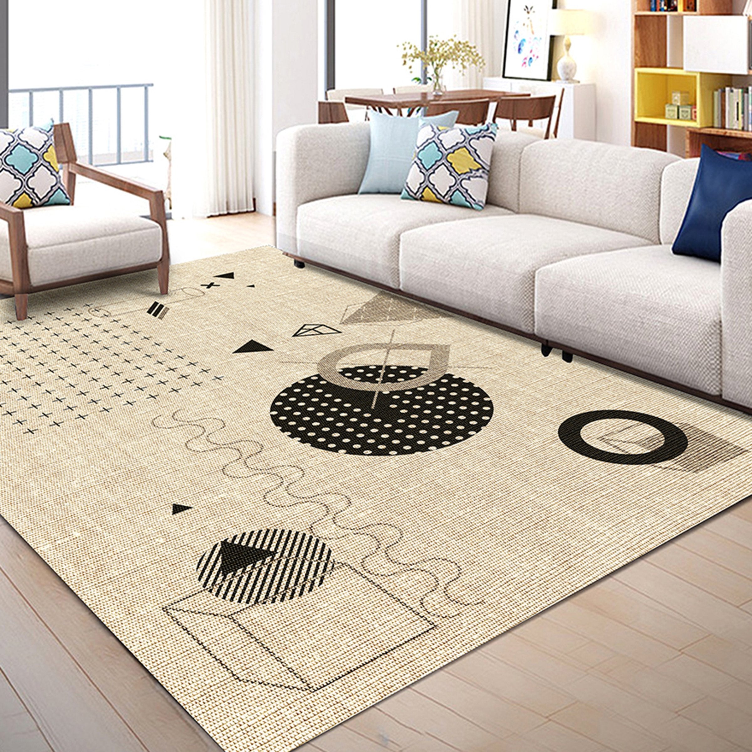 3D Black Geometry WG100 Non Slip Rug Mat Mat AJ Creativity Home 