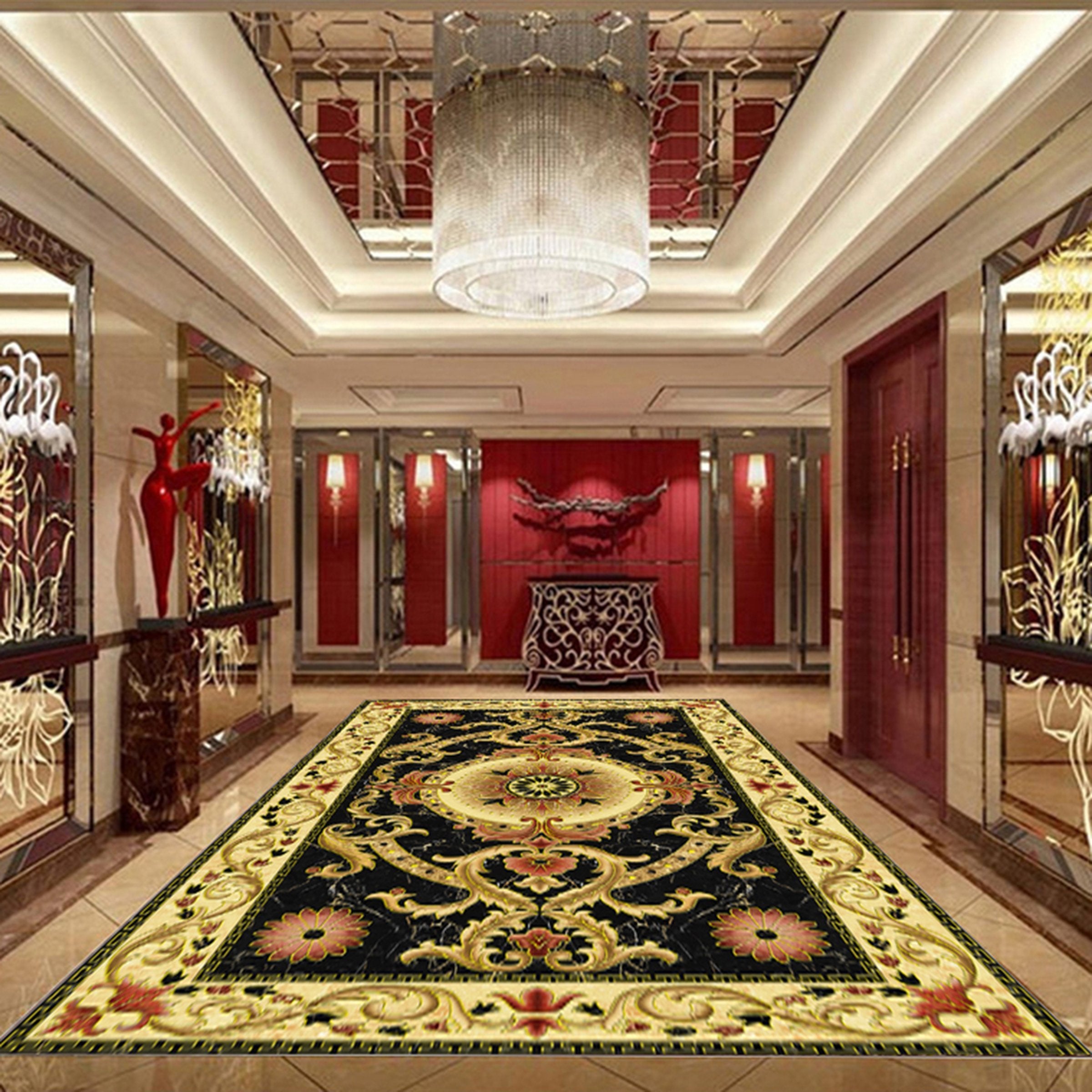 3D Black Diamond WG544 Floor Mural Wallpaper AJ Wallpaper 2 